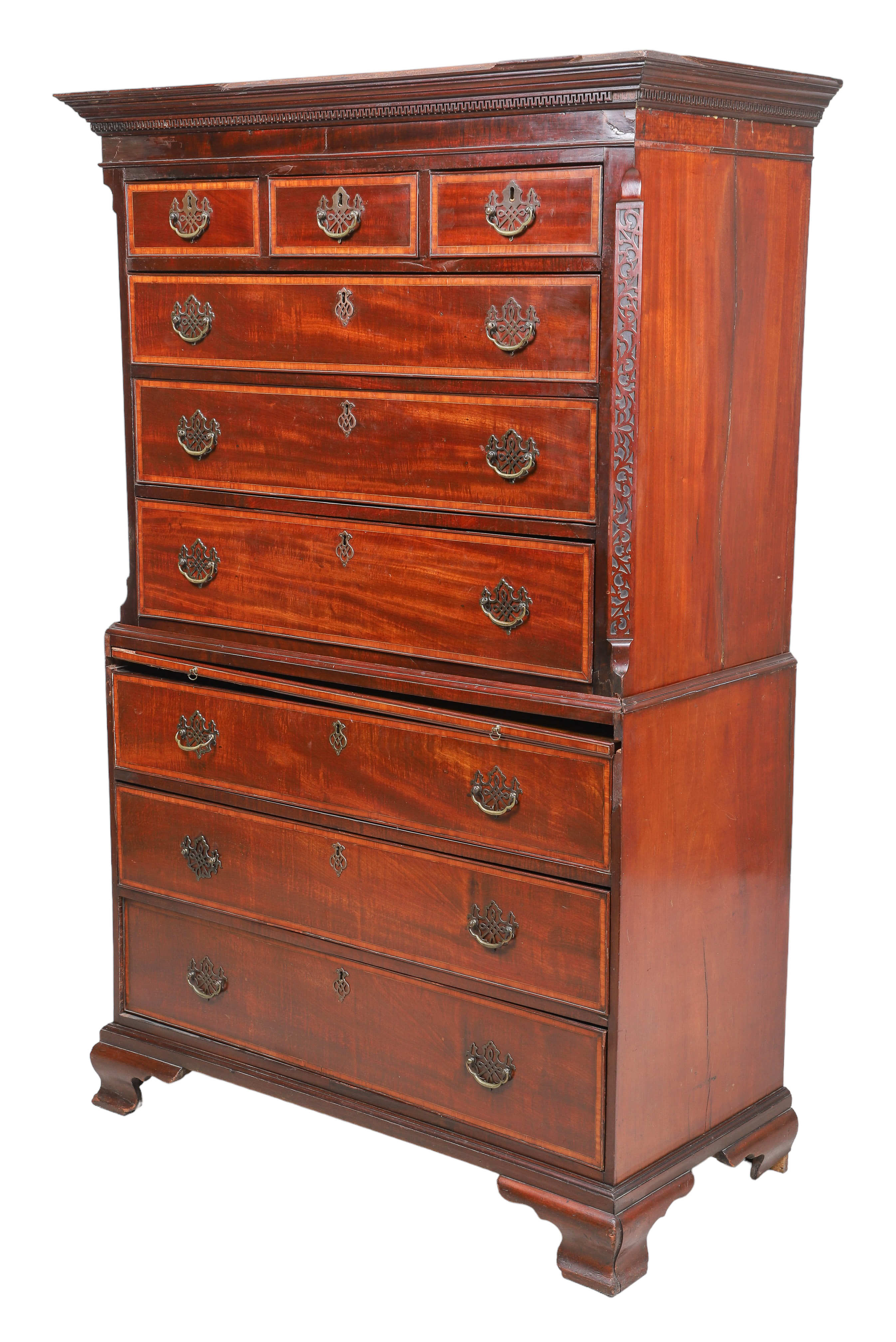 2 pc mahogany chest on chest top 2e1ba7