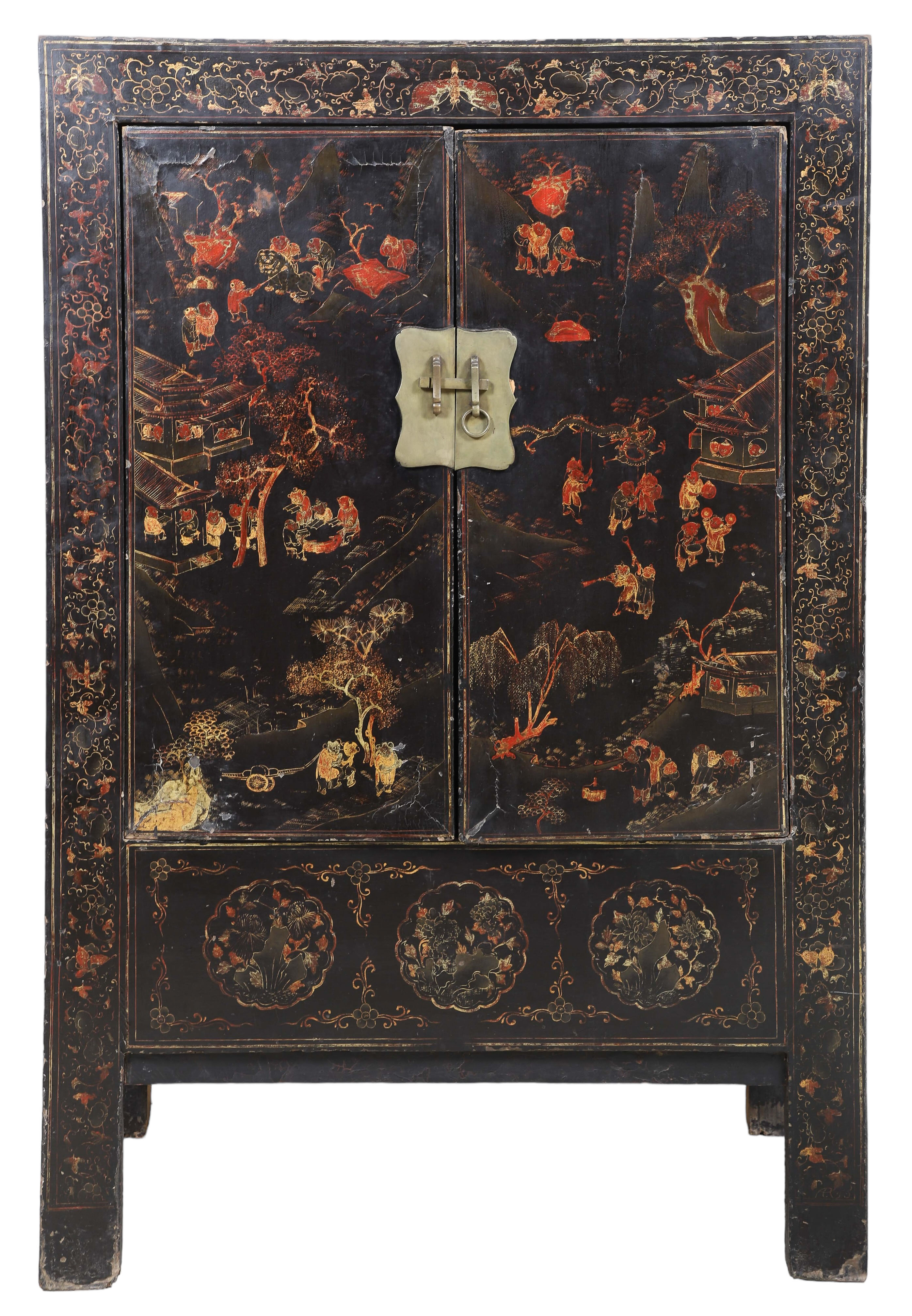Chinoiserie paint decorated two 2e1bad