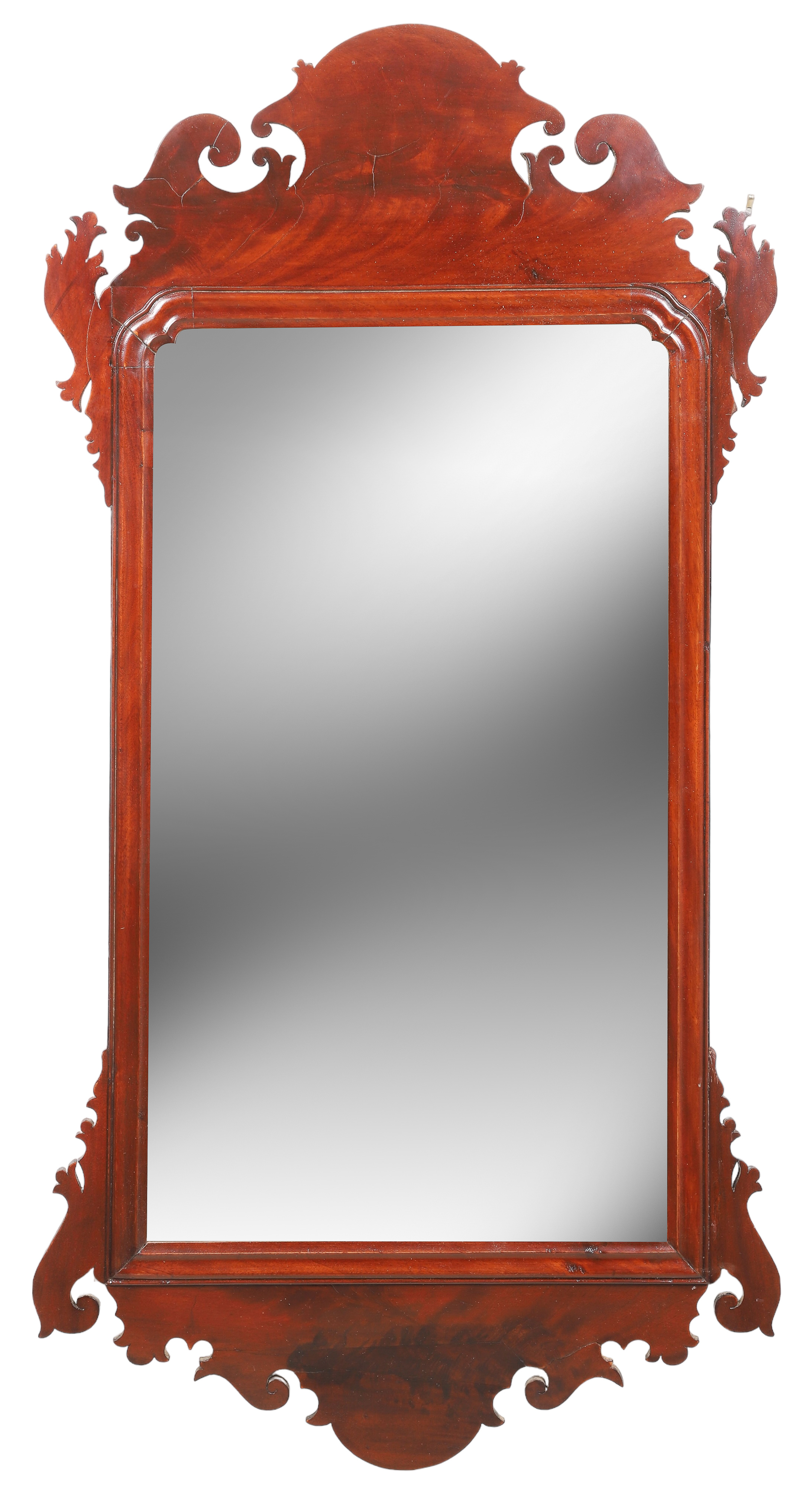 Mahogany Chippendale fretwork wall mirror,