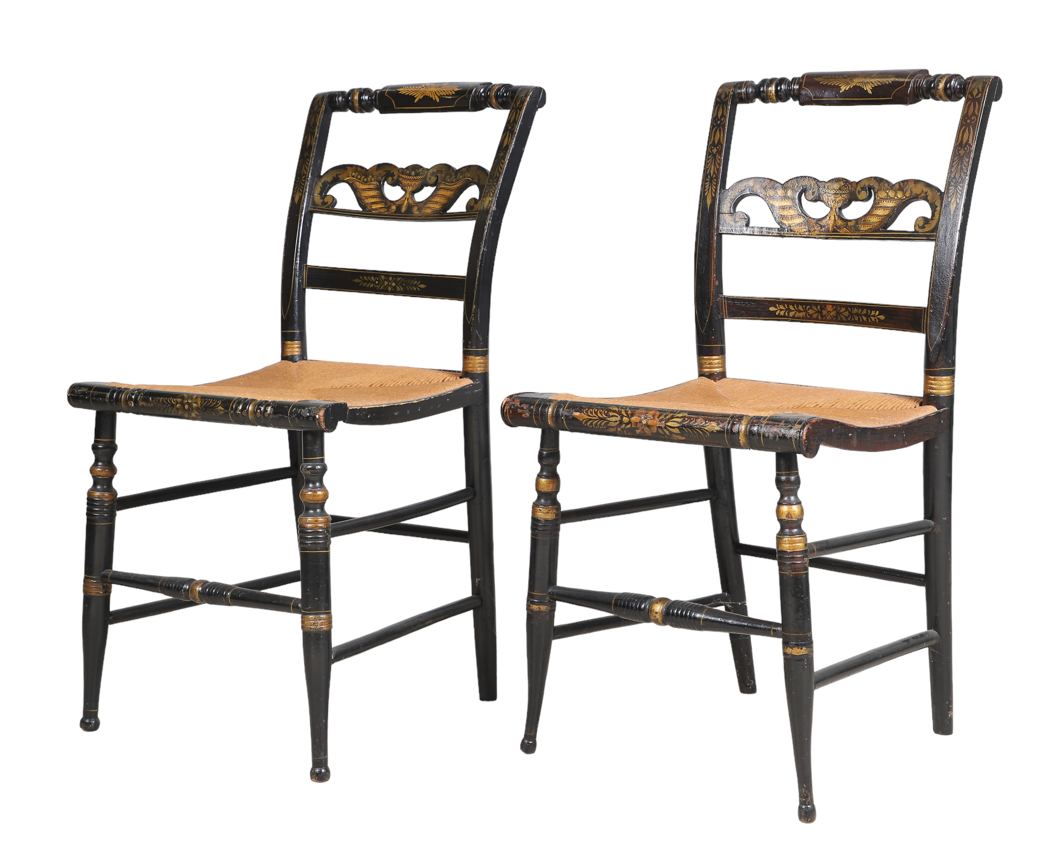 Pair Gilt stencil decorated Sheraton 2e1bb7