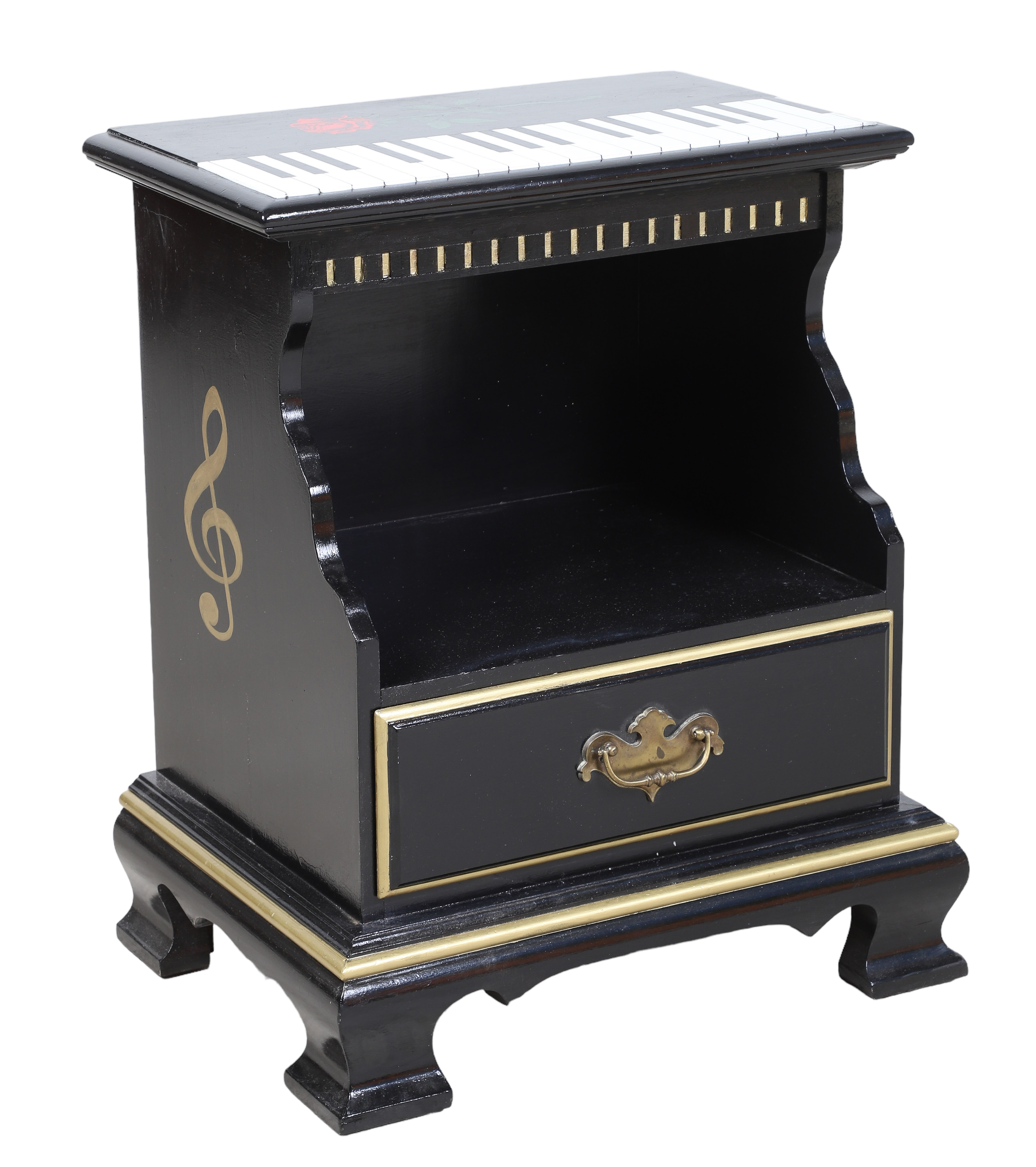 Musical Paint Decorated End Table,
