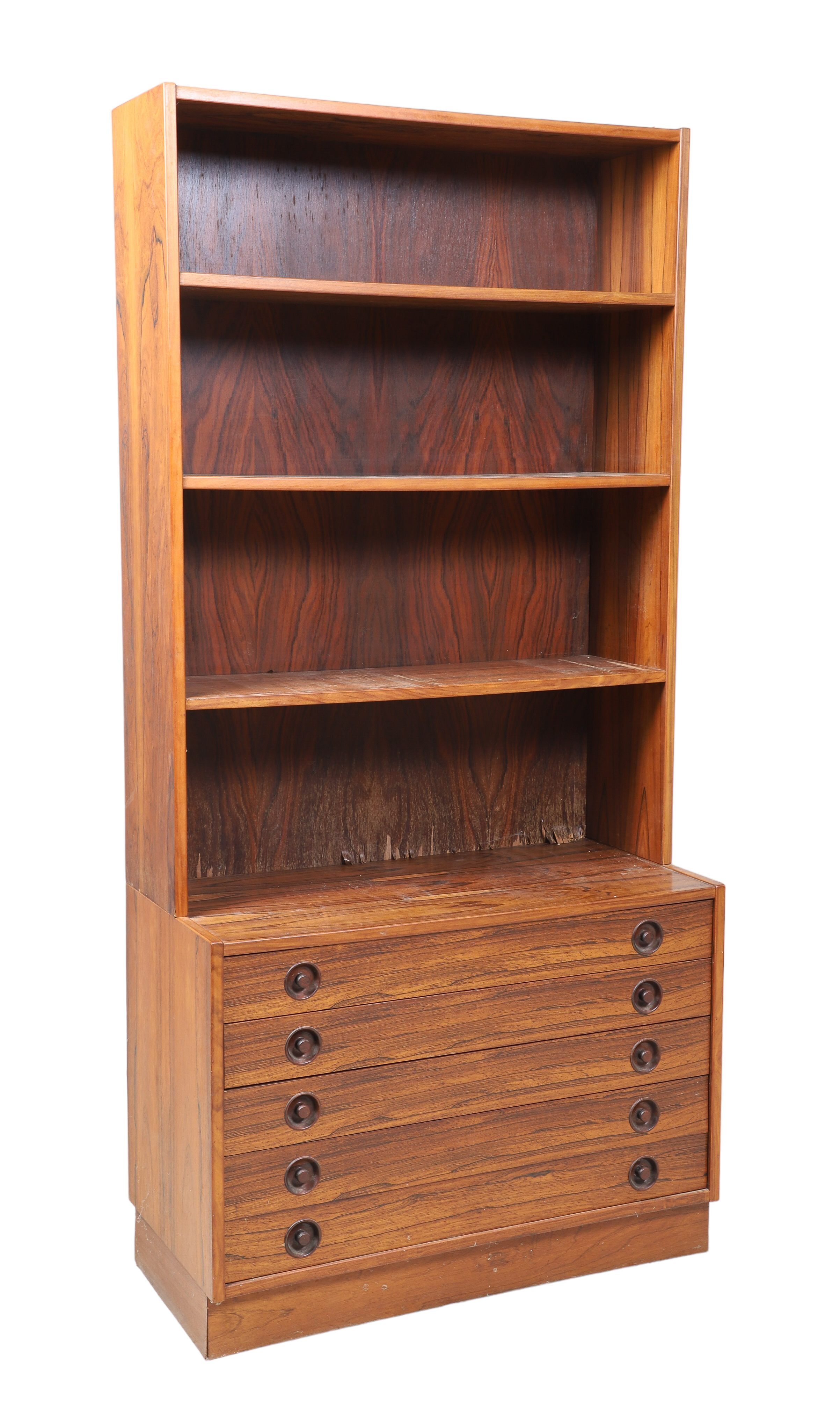 Modern Design rosewood 2-pc bookcase,