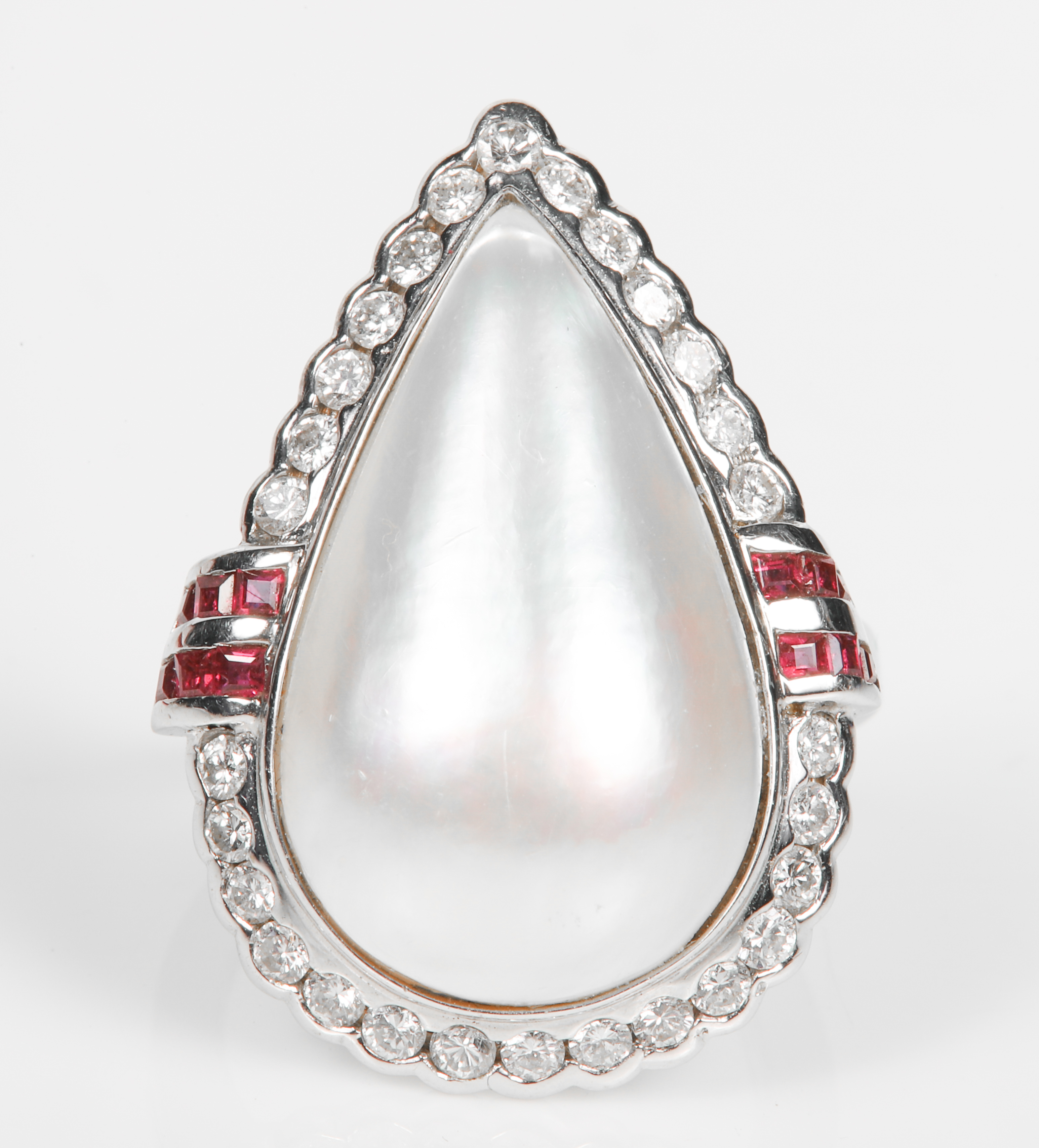 14K Mabe pearl diamond and ruby 2e1c31