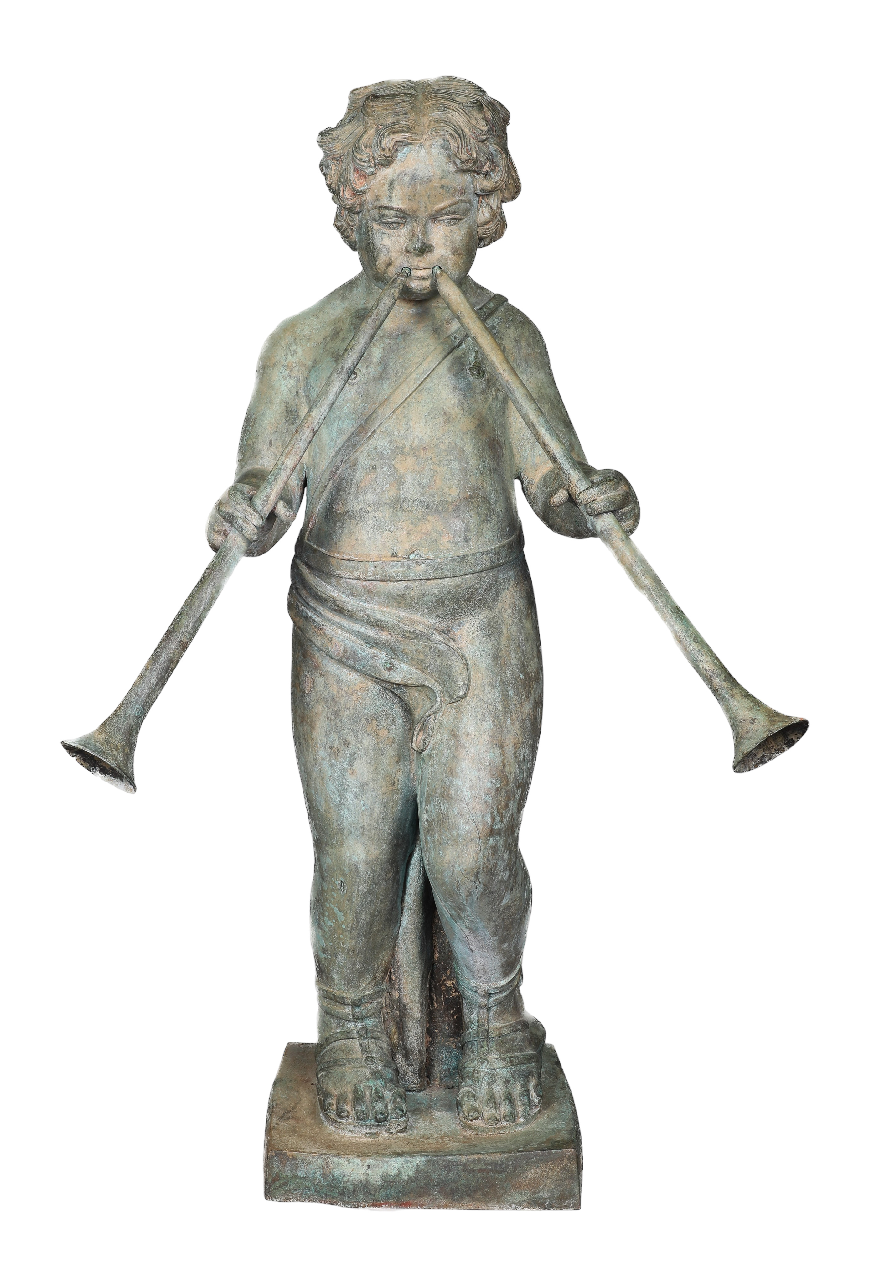 Patinated Bronze statue, young