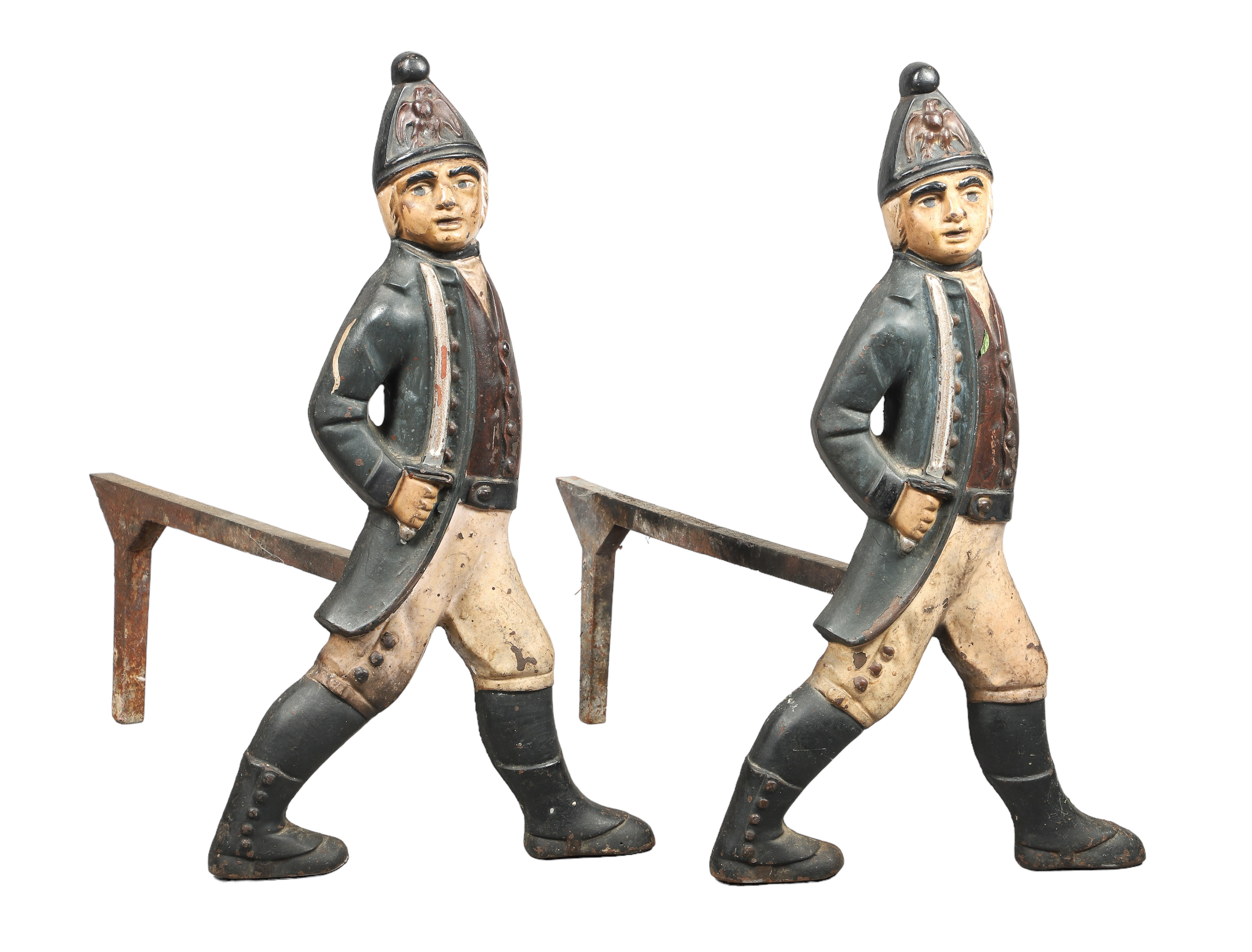 Hessian soldier polychrome andiron