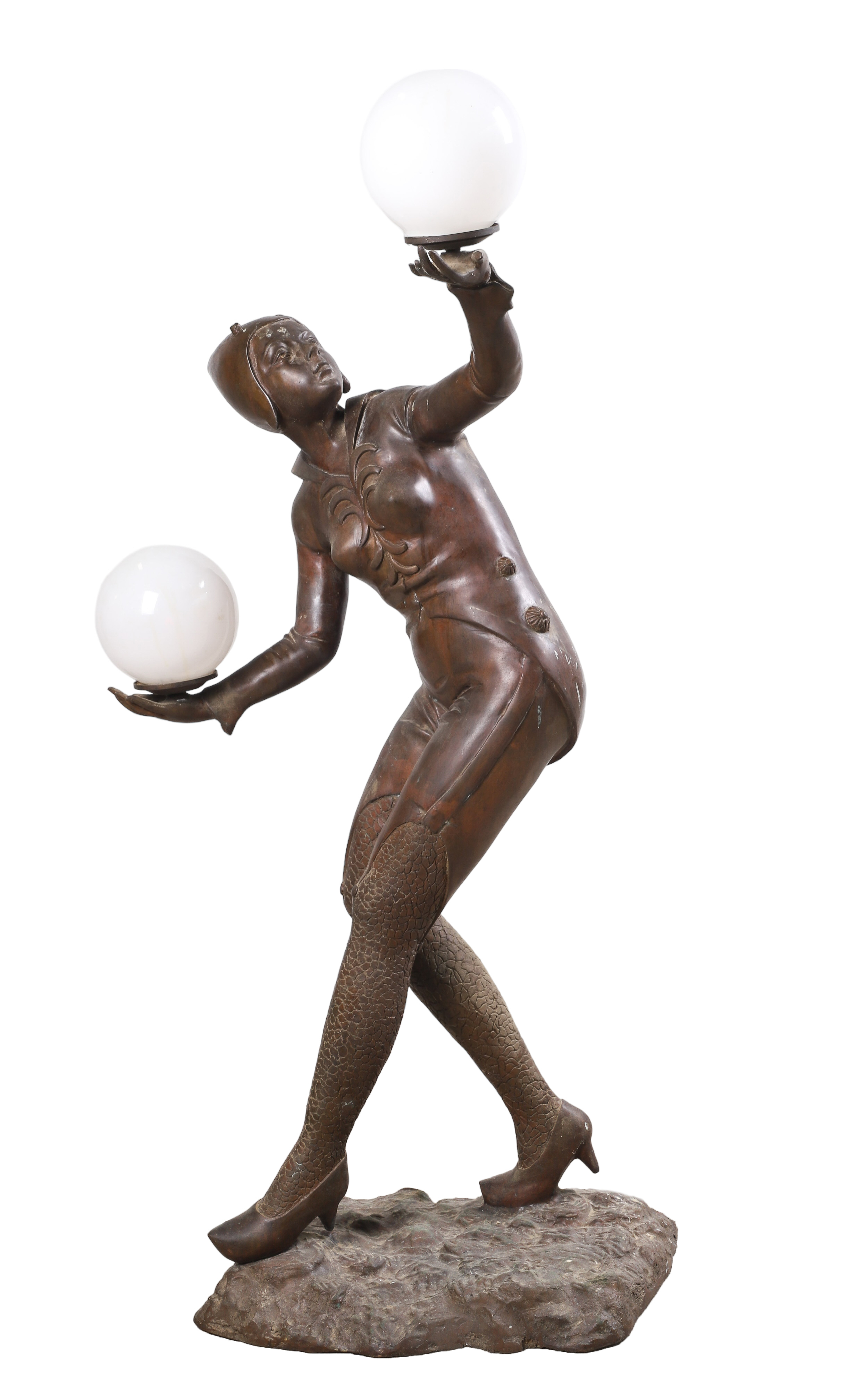 Bronze Art Deco figural floor lamp,