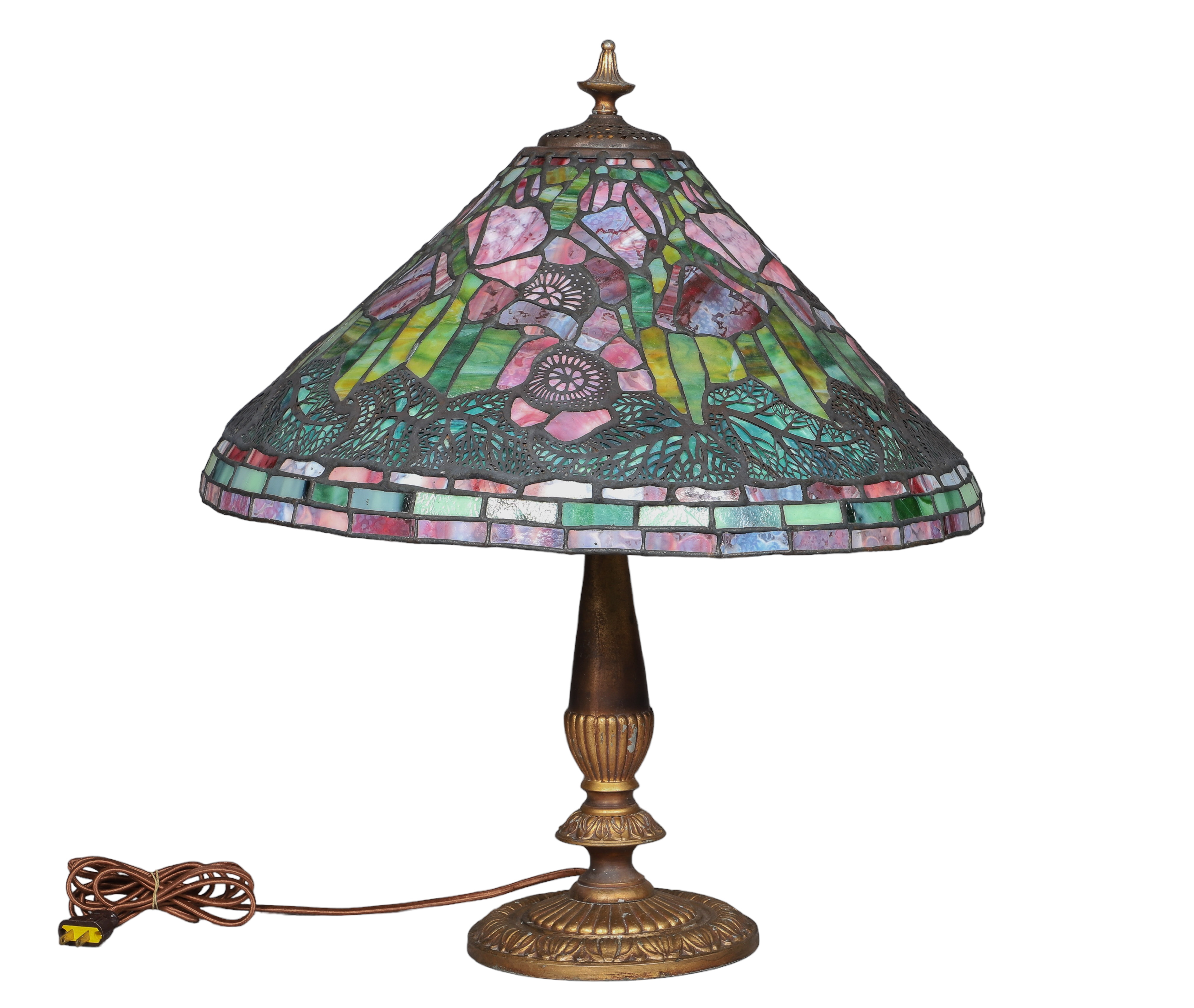 Leaded glass table lamp floral 2e1d38