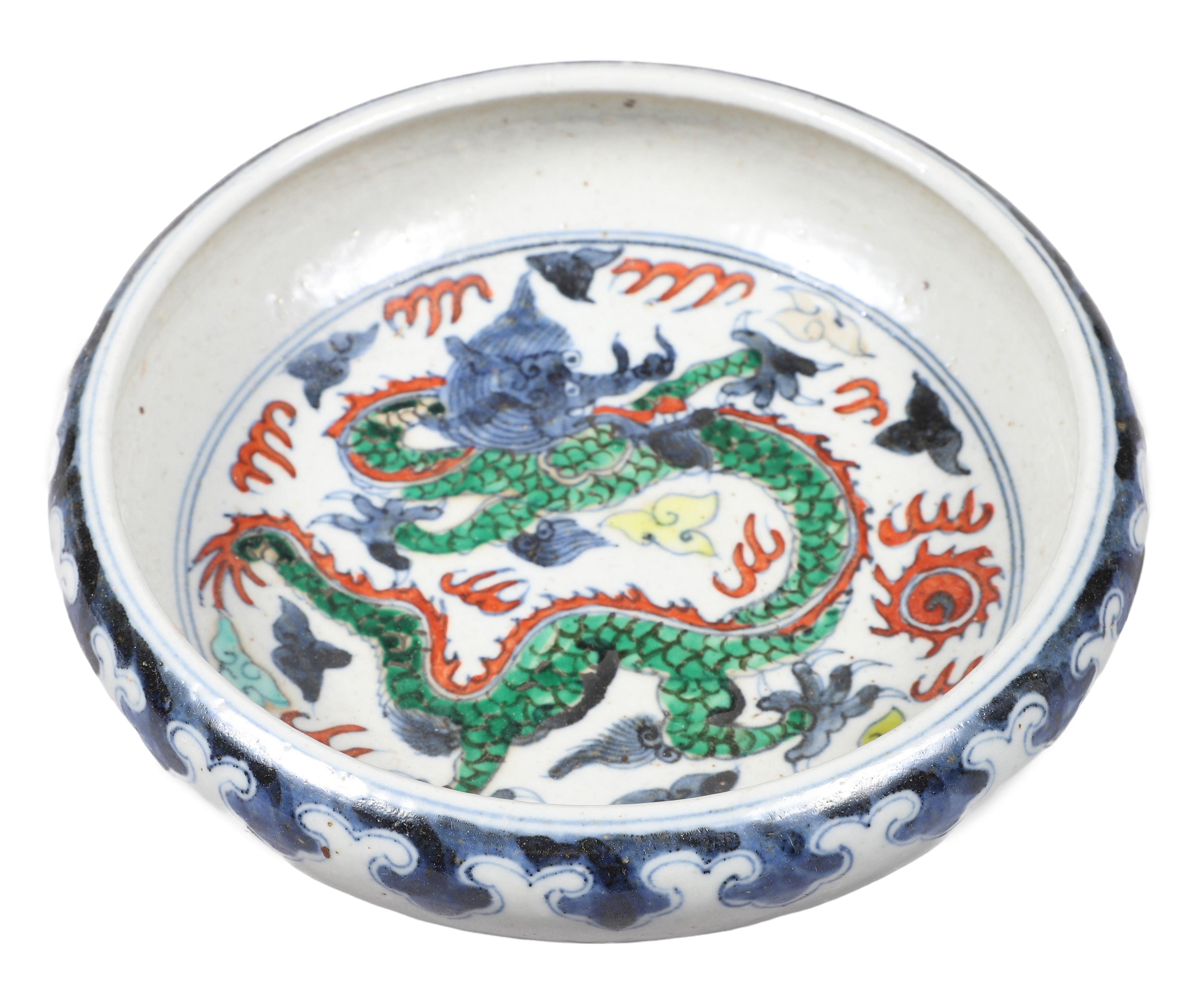 Chinese Wucai porcelain brush washer