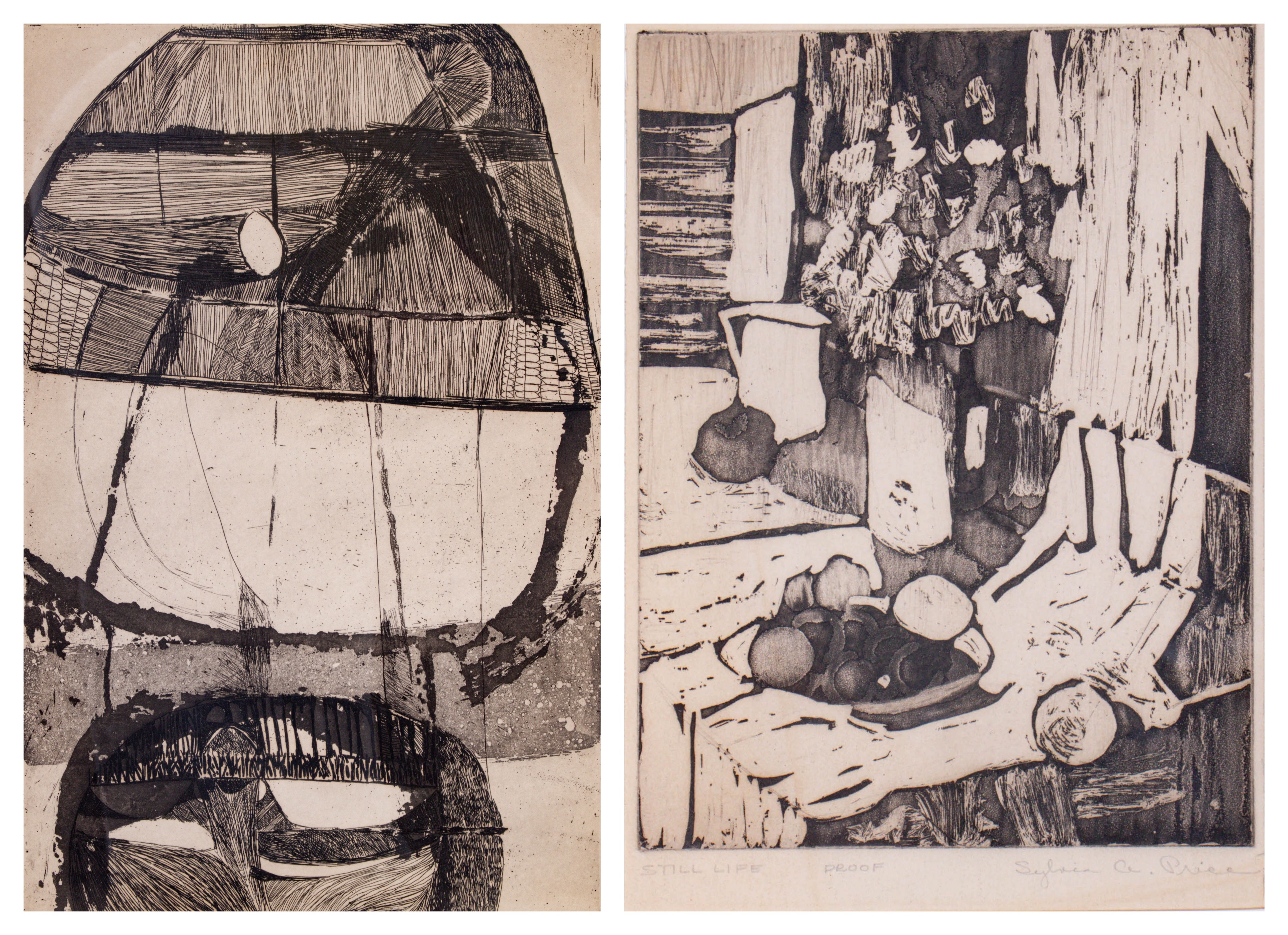 (2) Etchings:  Martha Zelt & Sylvia