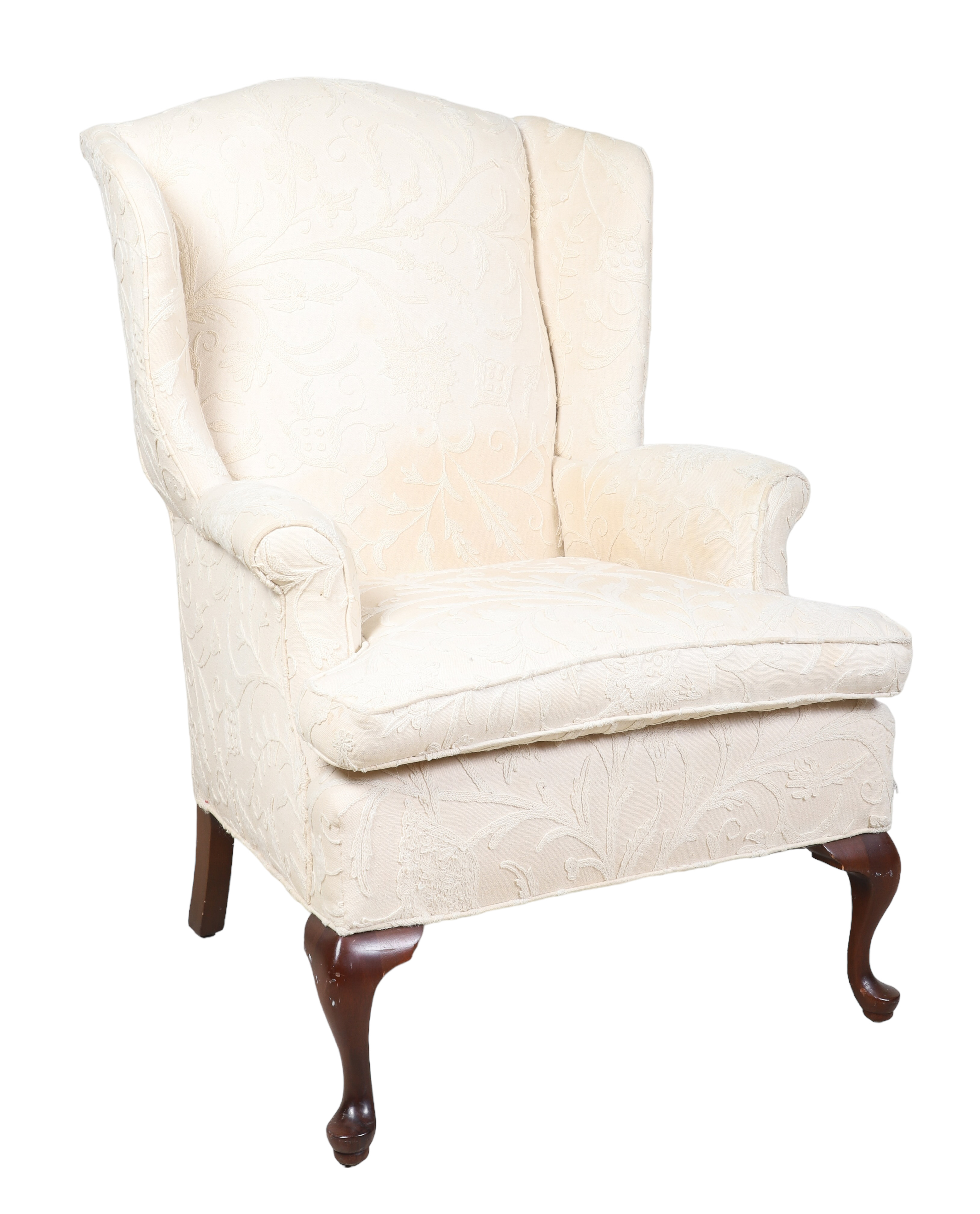 Queen Anne style upholstered wing 2e1db2