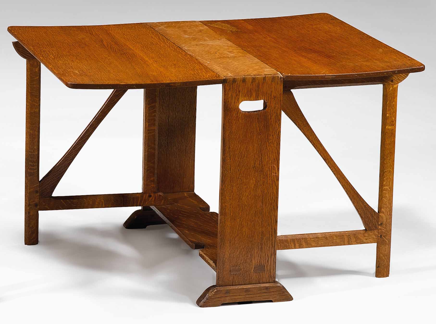 Small oak folding table    attributed