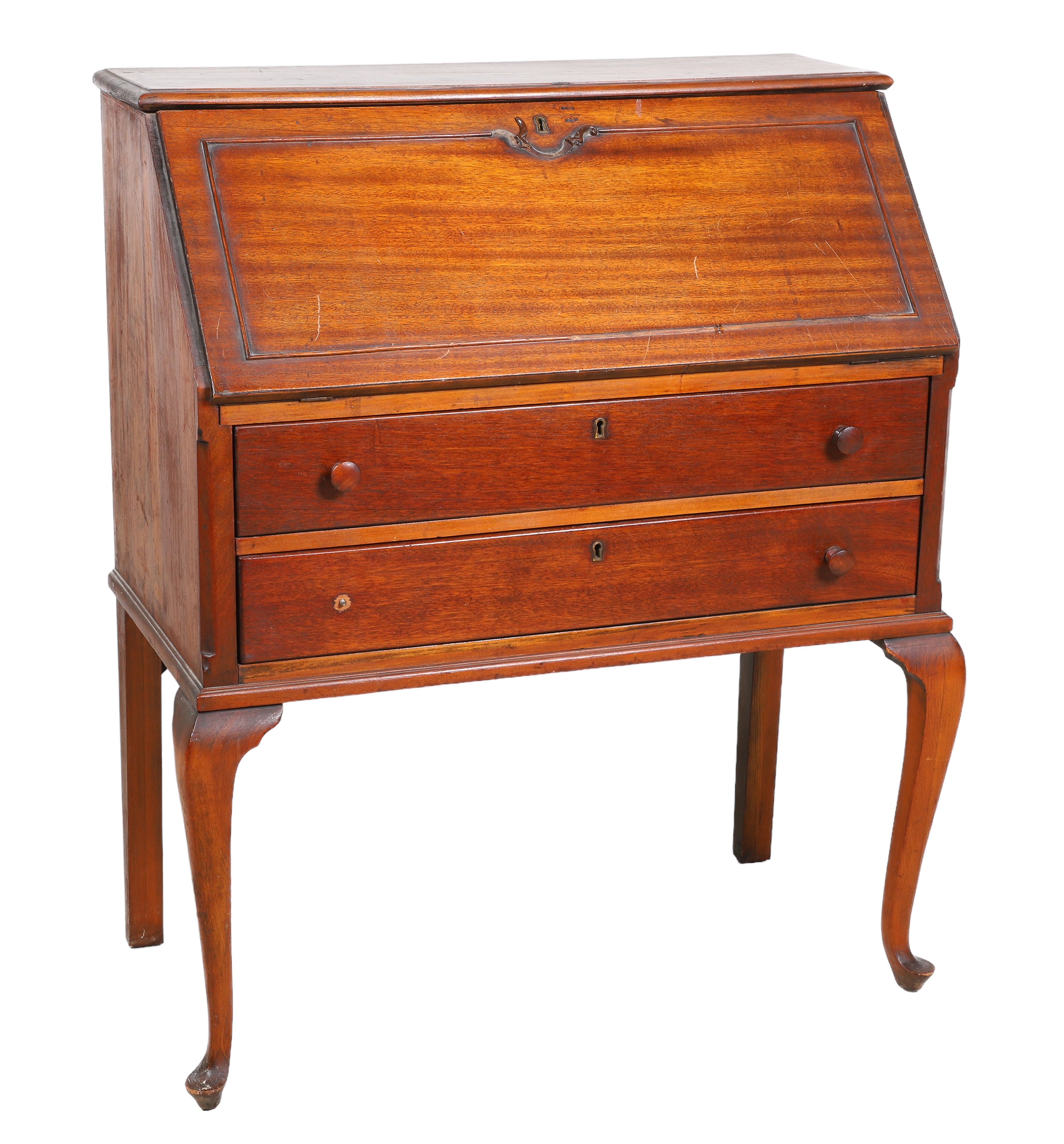 Queen Anne style mahogany slant front