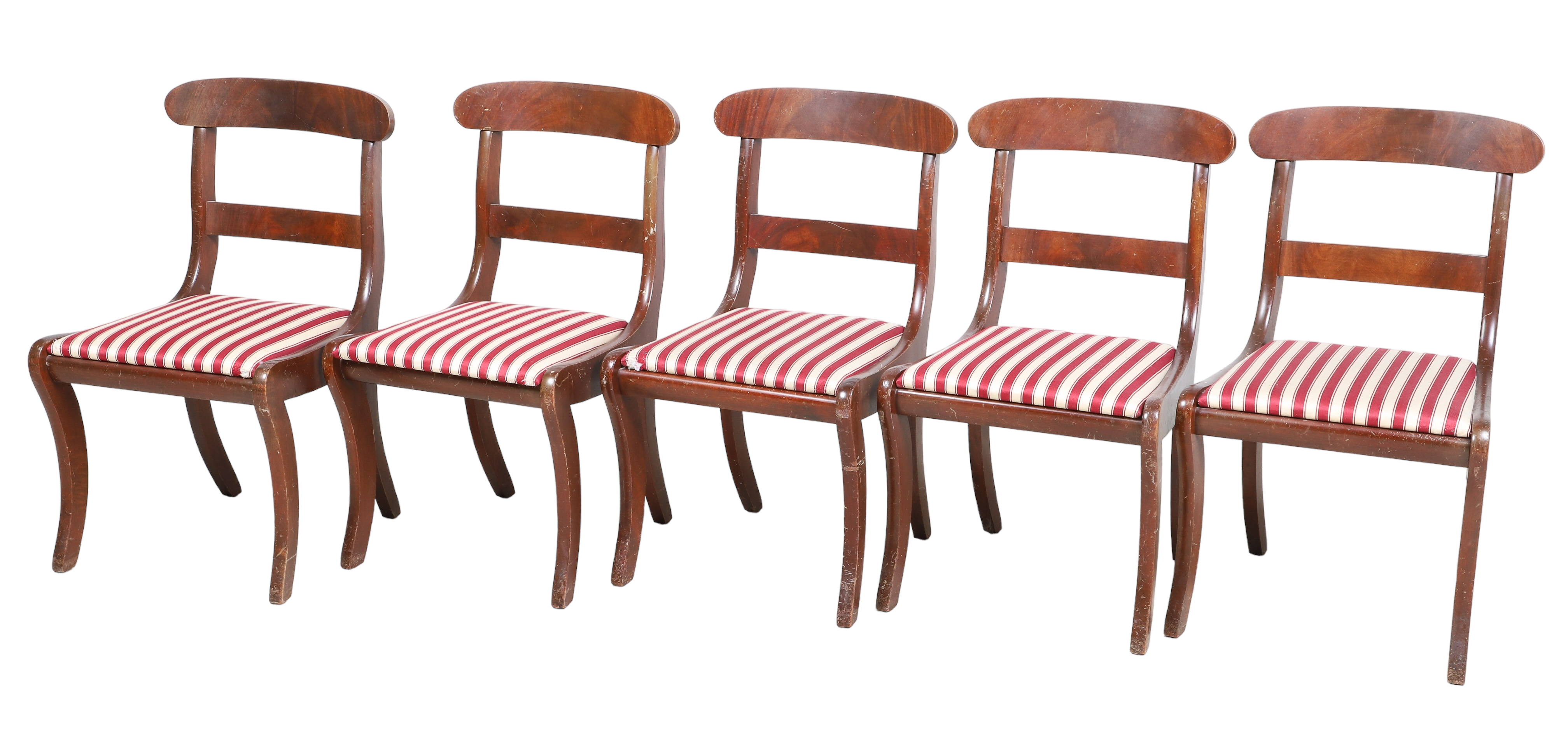 (5) Regency style mahogany side chairs,