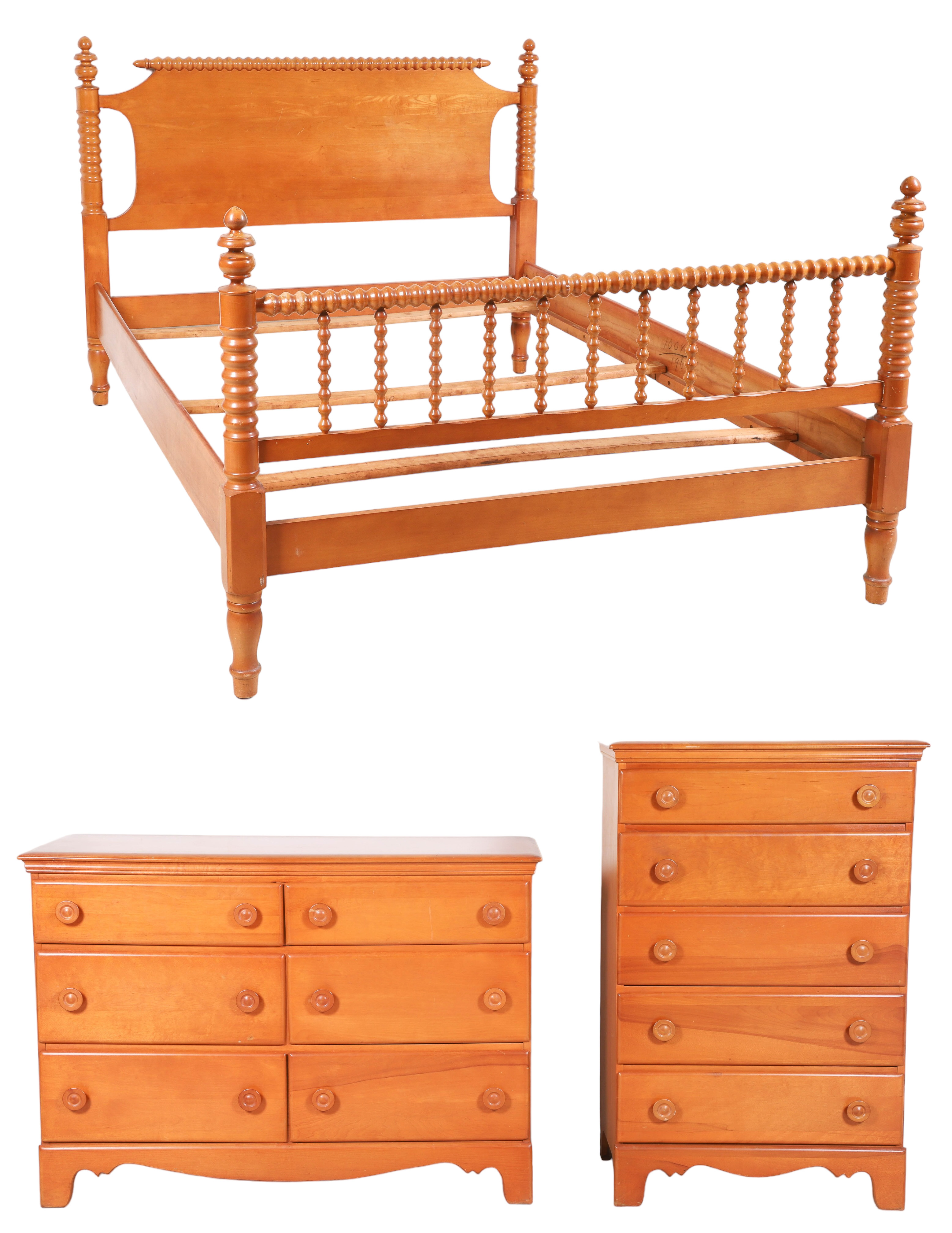 (3) pc Statton cherry bedroom set, c/o