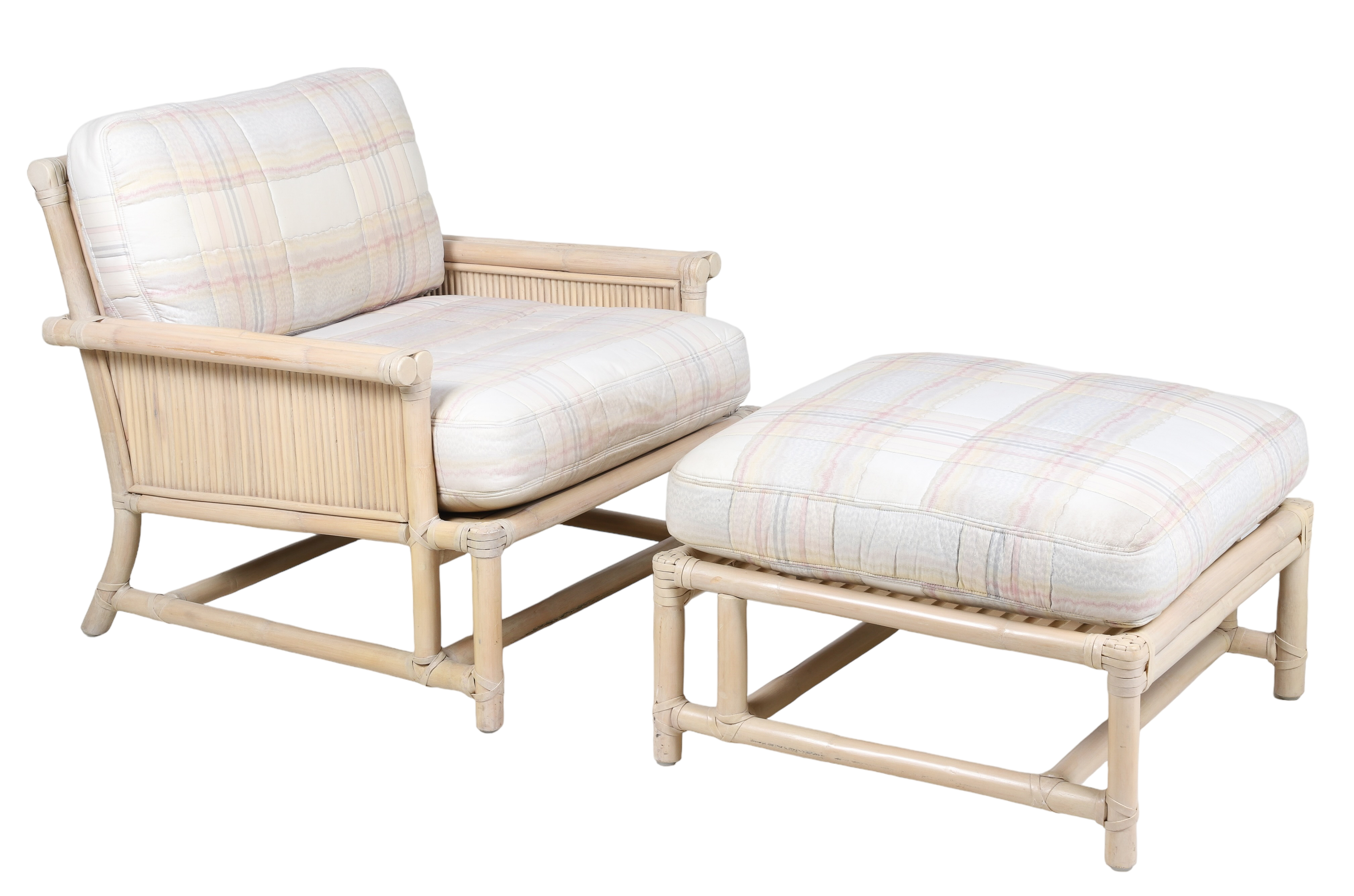 Bamboo patio lounge chair and ottoman  2e1df8