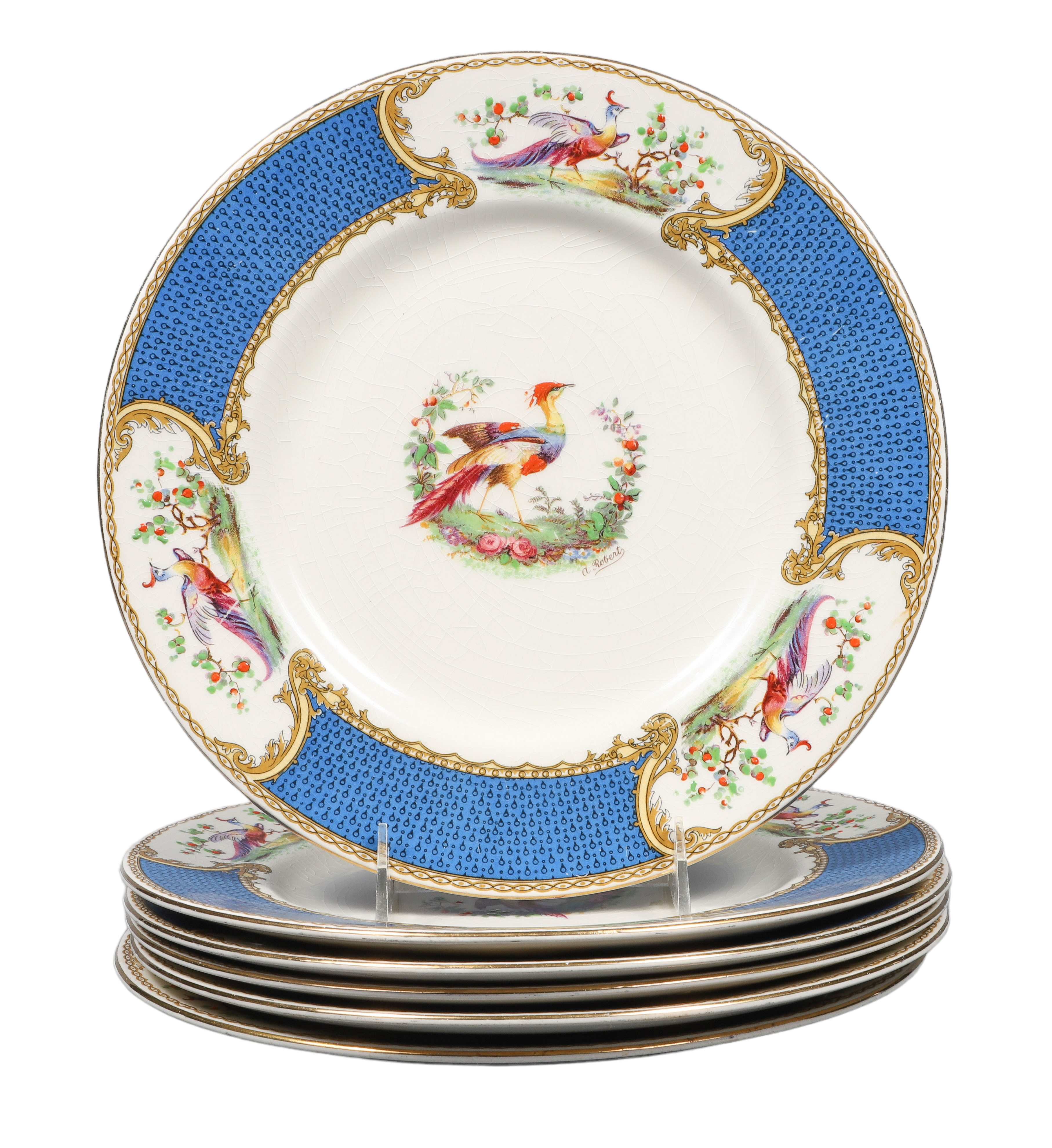 (6) Myott porcelain dinner plates,