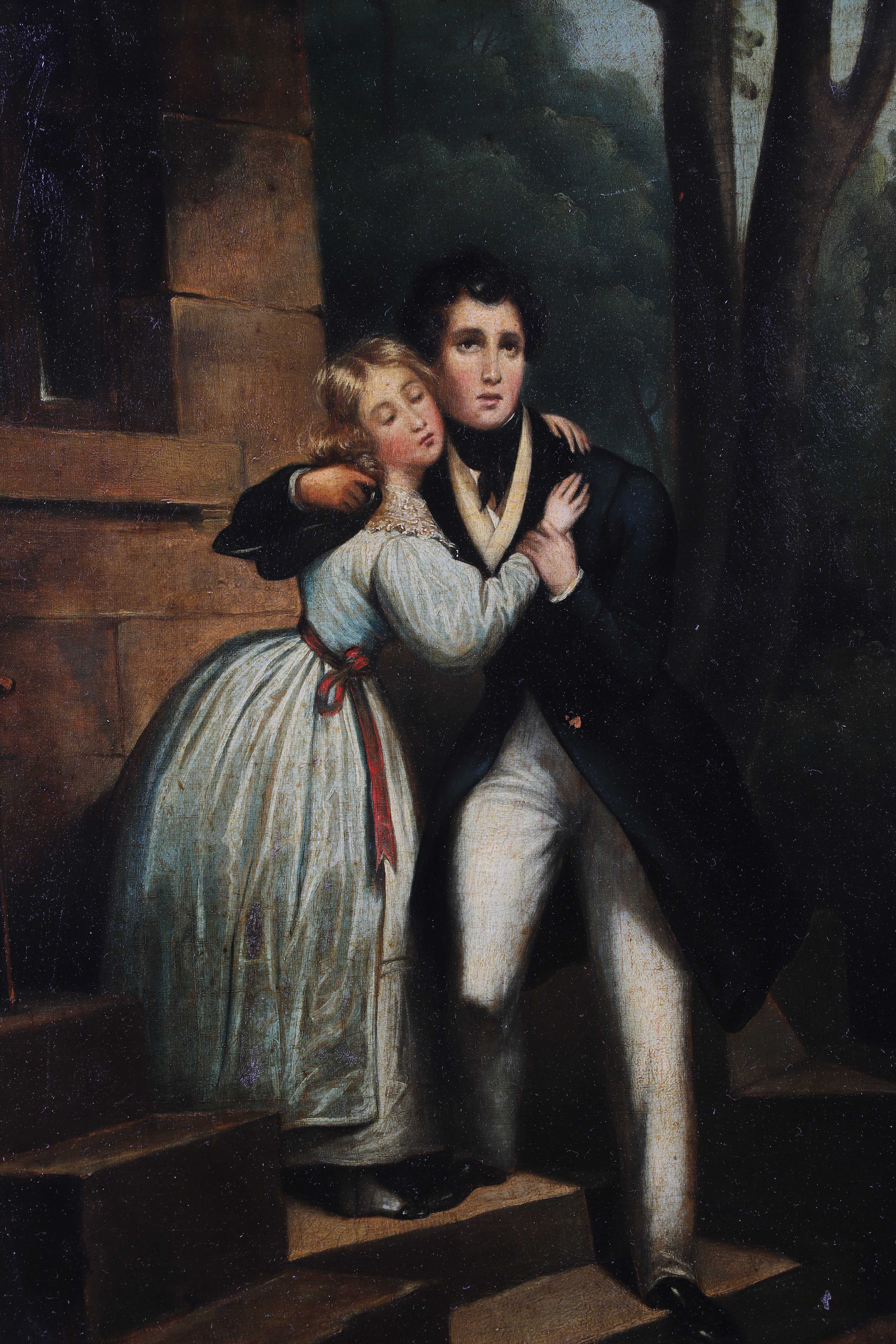 19th C Painting of a young couple,
