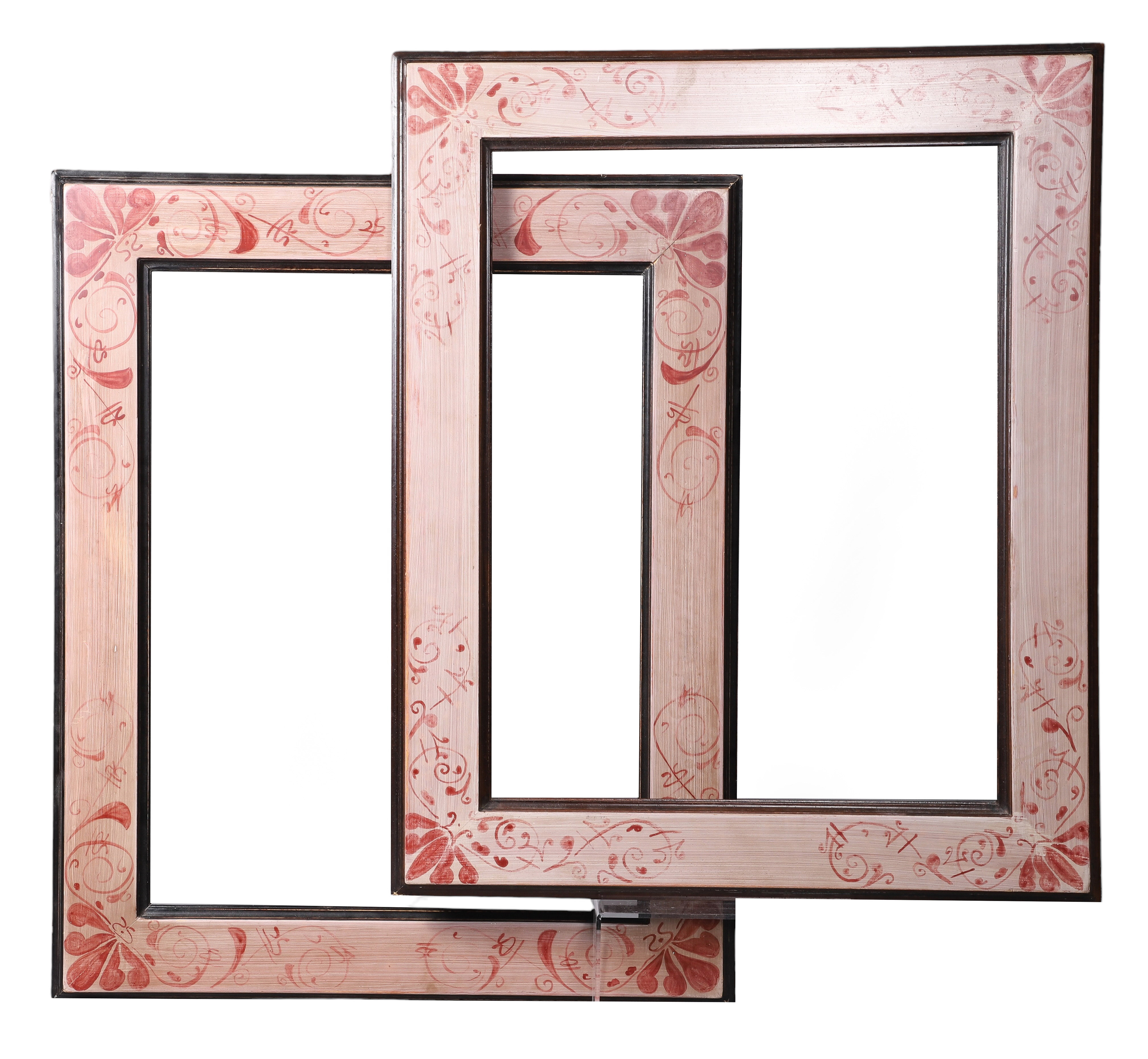 (2) Hand painted picture frames,