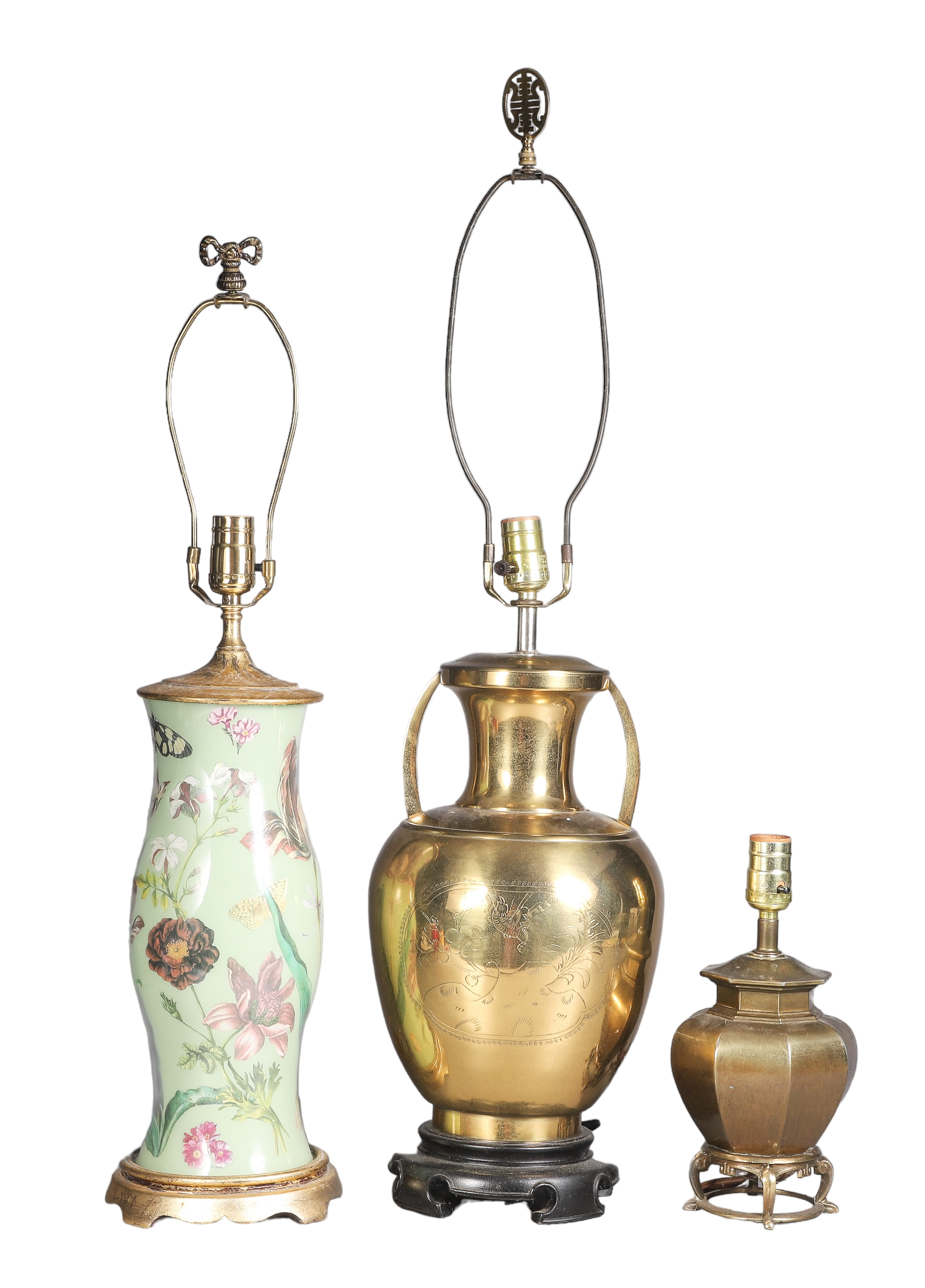 (3) Asian style table lamps, c/o