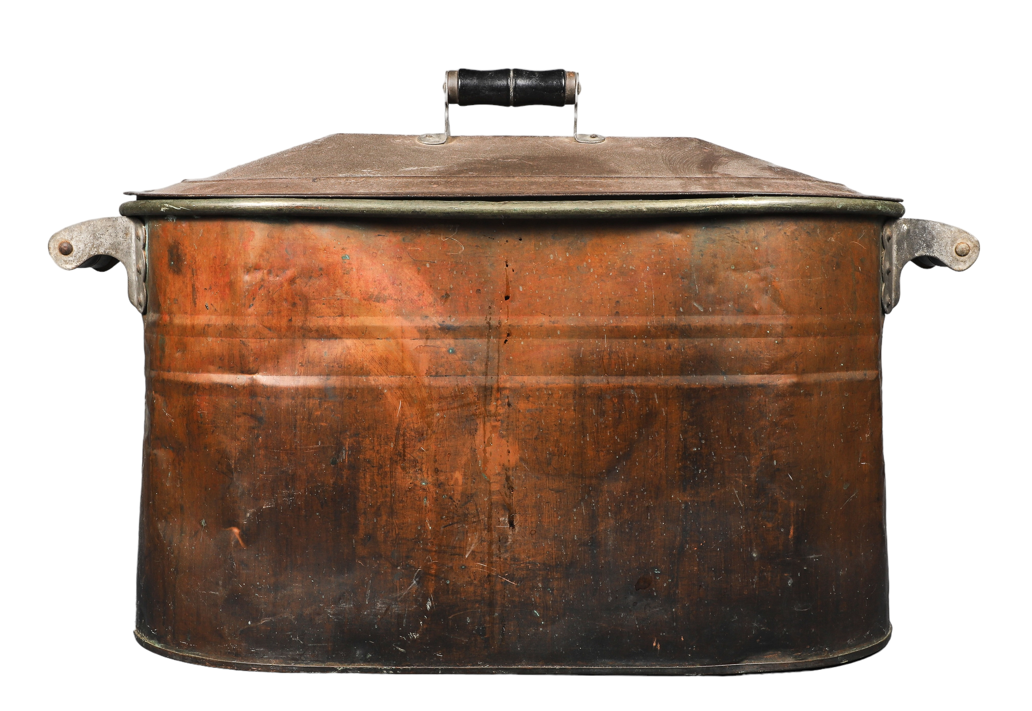 Copper wash boiler with lid, 24 x 13