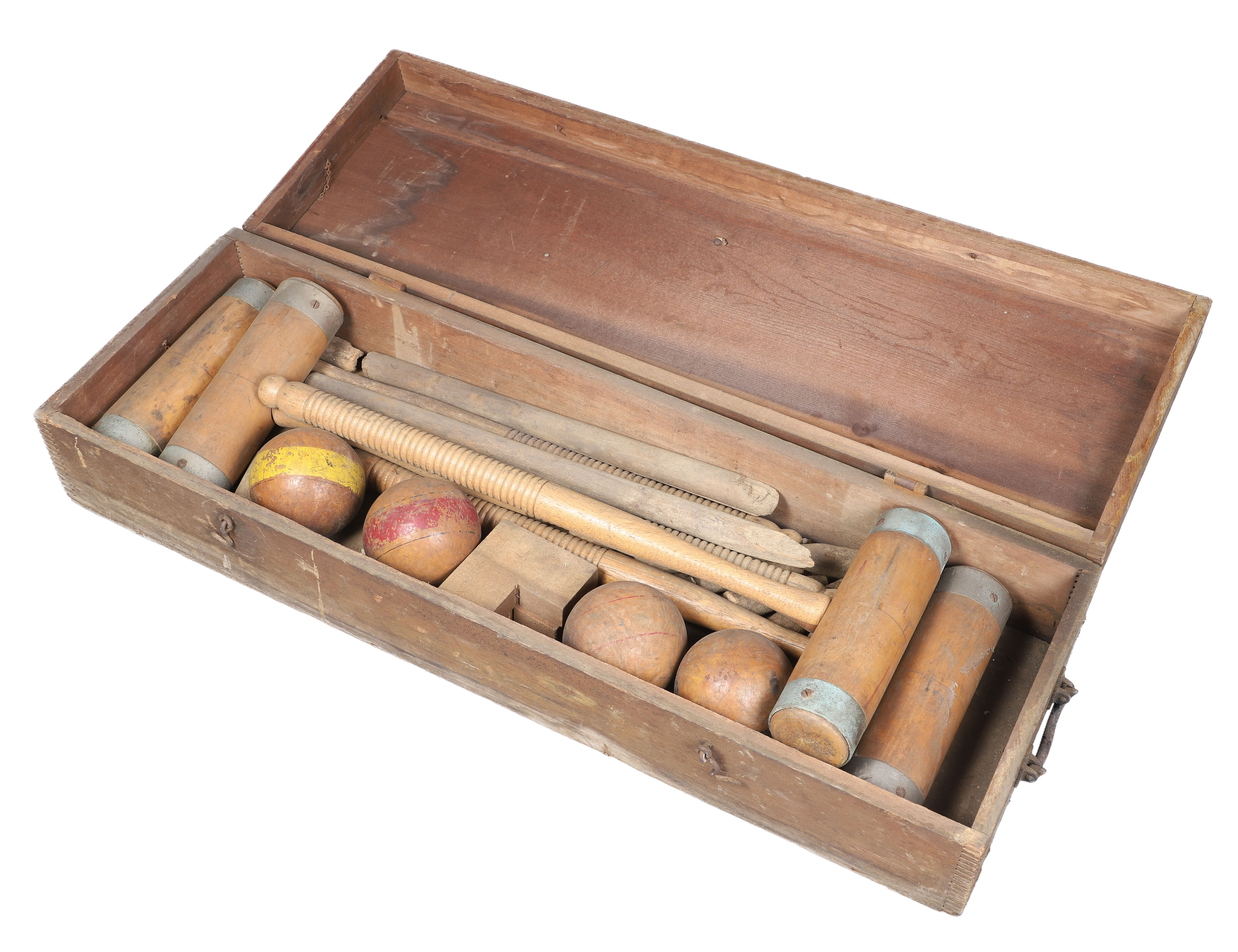 Vintage croquet set in dovetailed 2e1f07