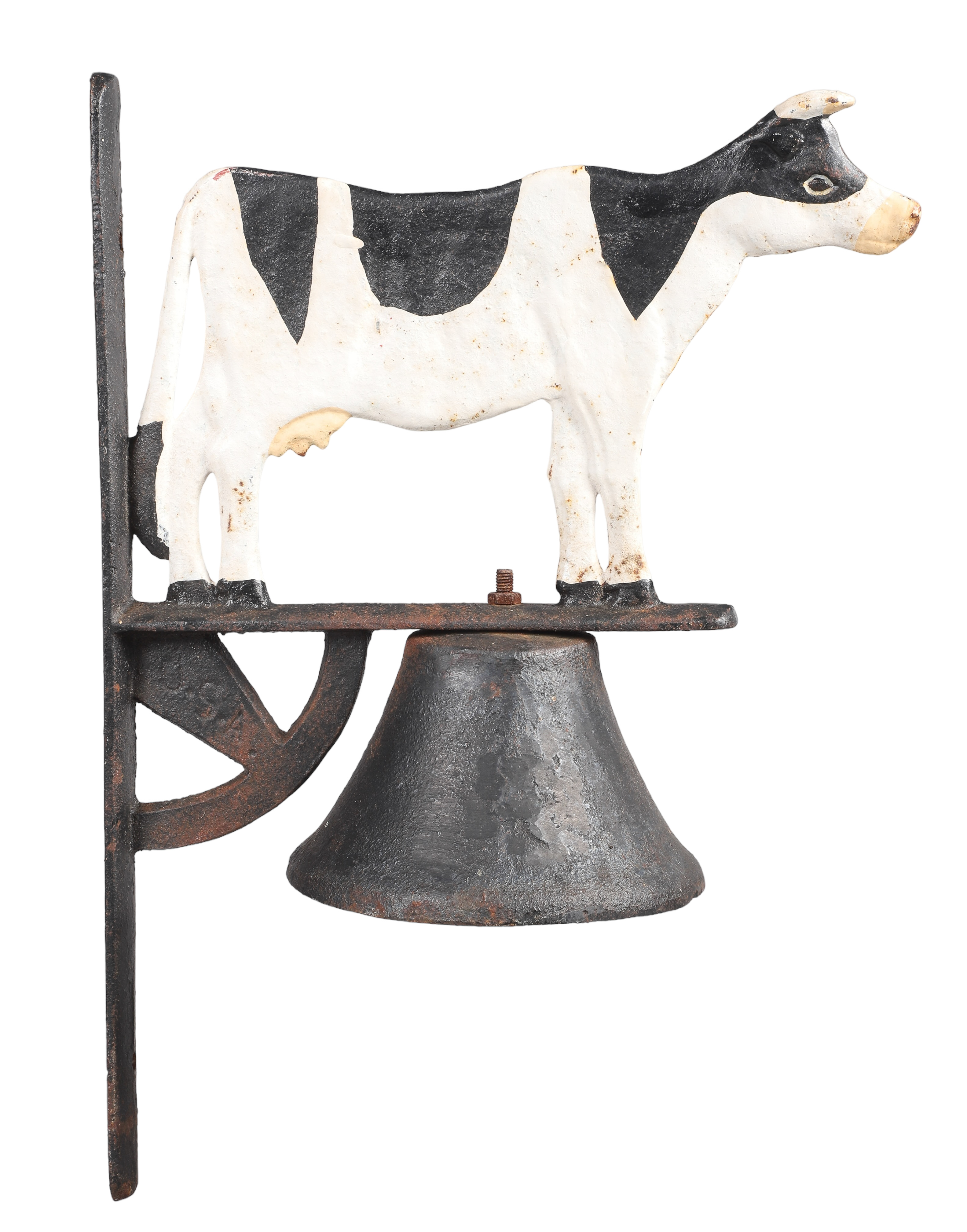 Painted wrought iron cow wall hanging