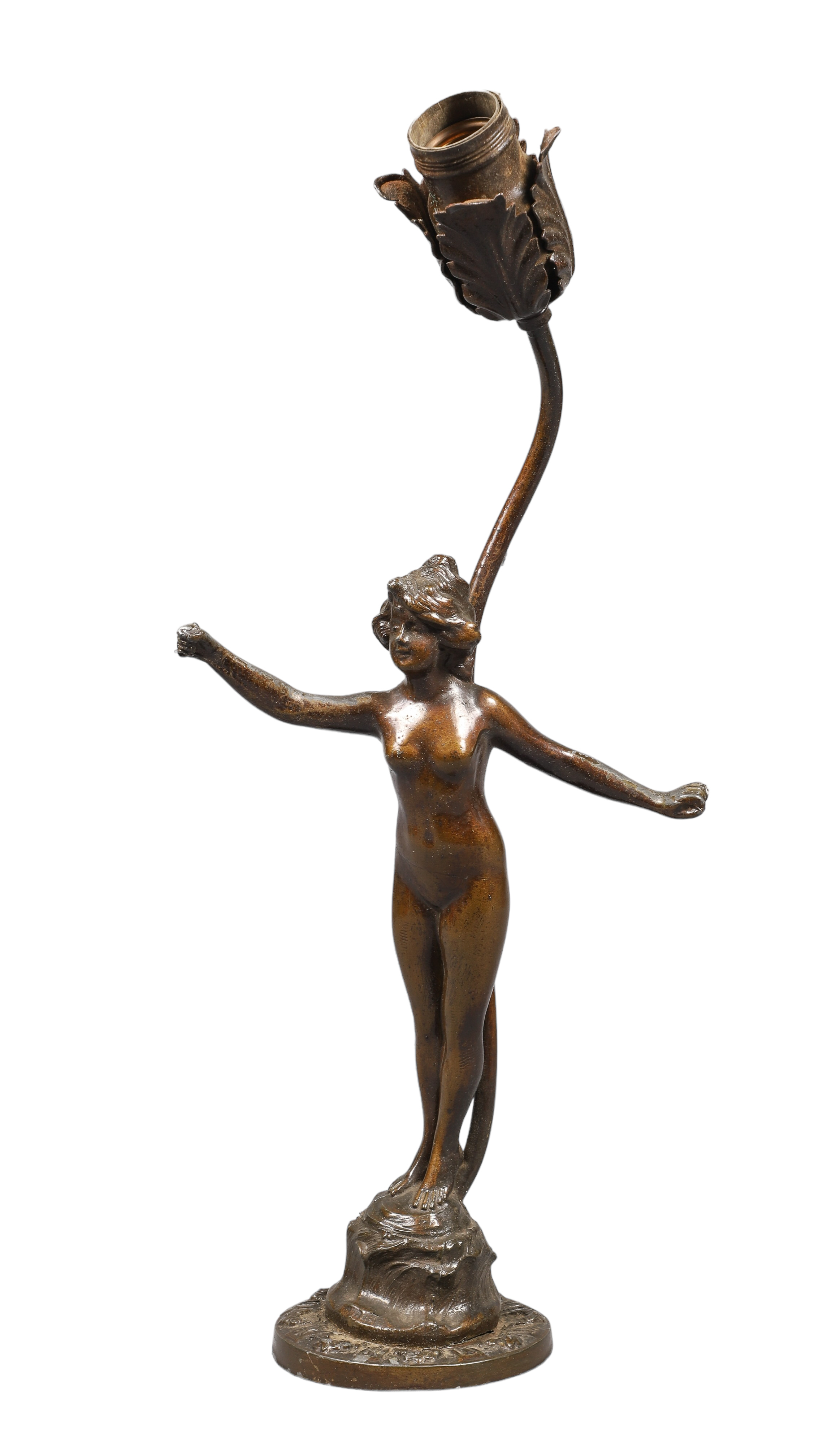 Art Nouveau bronzed spelter figural 2e1f17