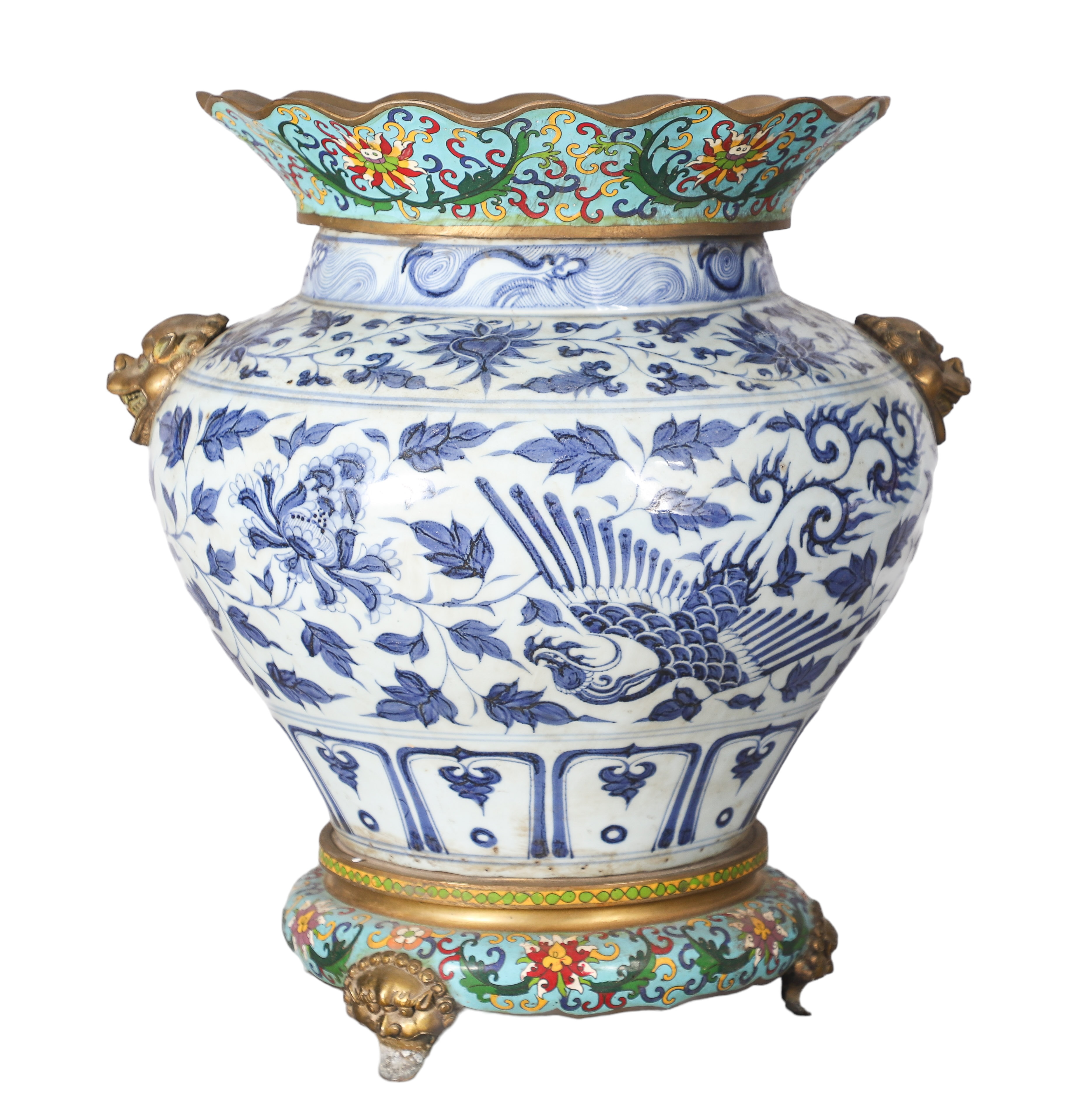 Chinese blue and white porcelain vase,