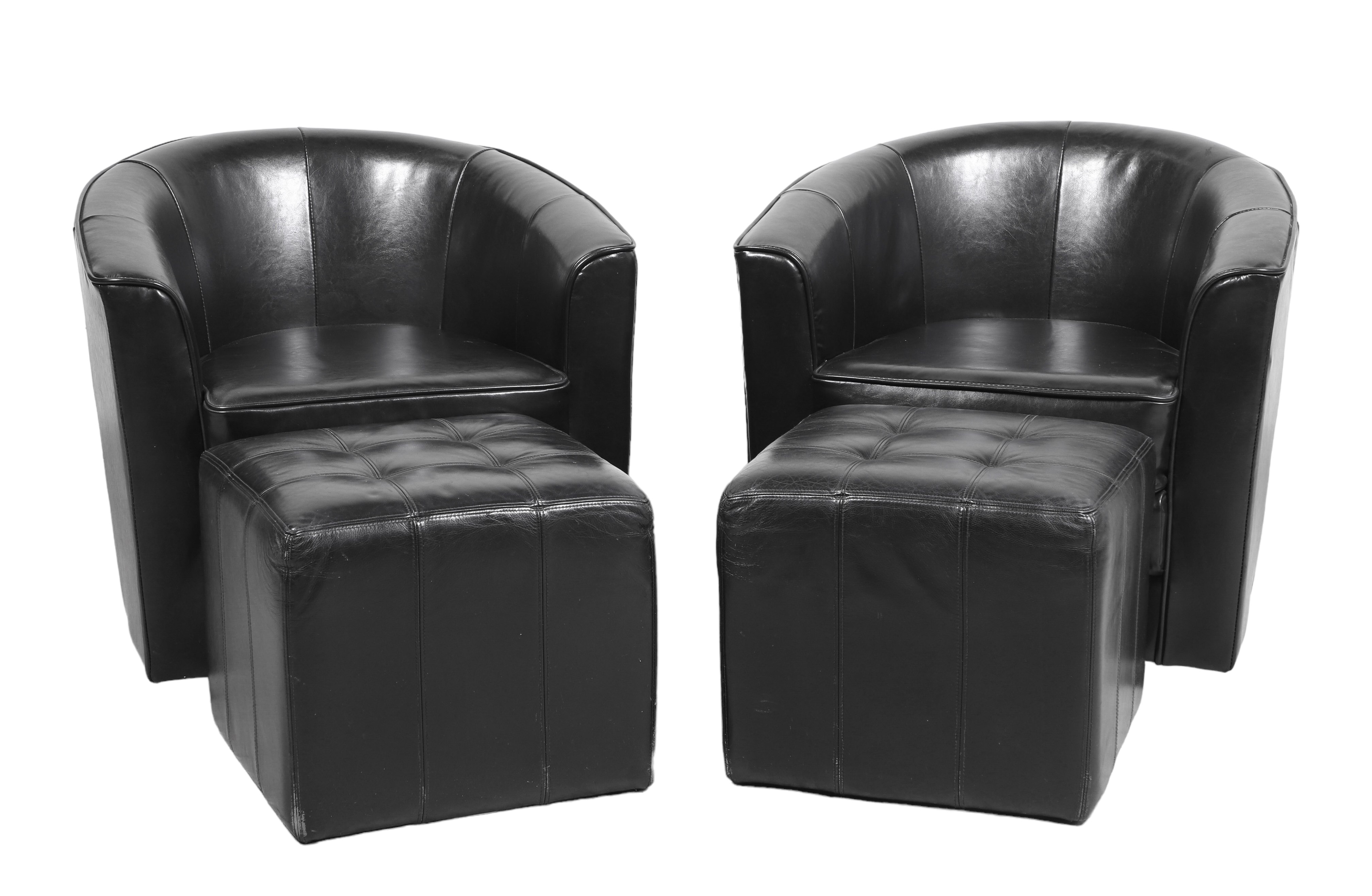 Pair Levenger leather lounge chairs