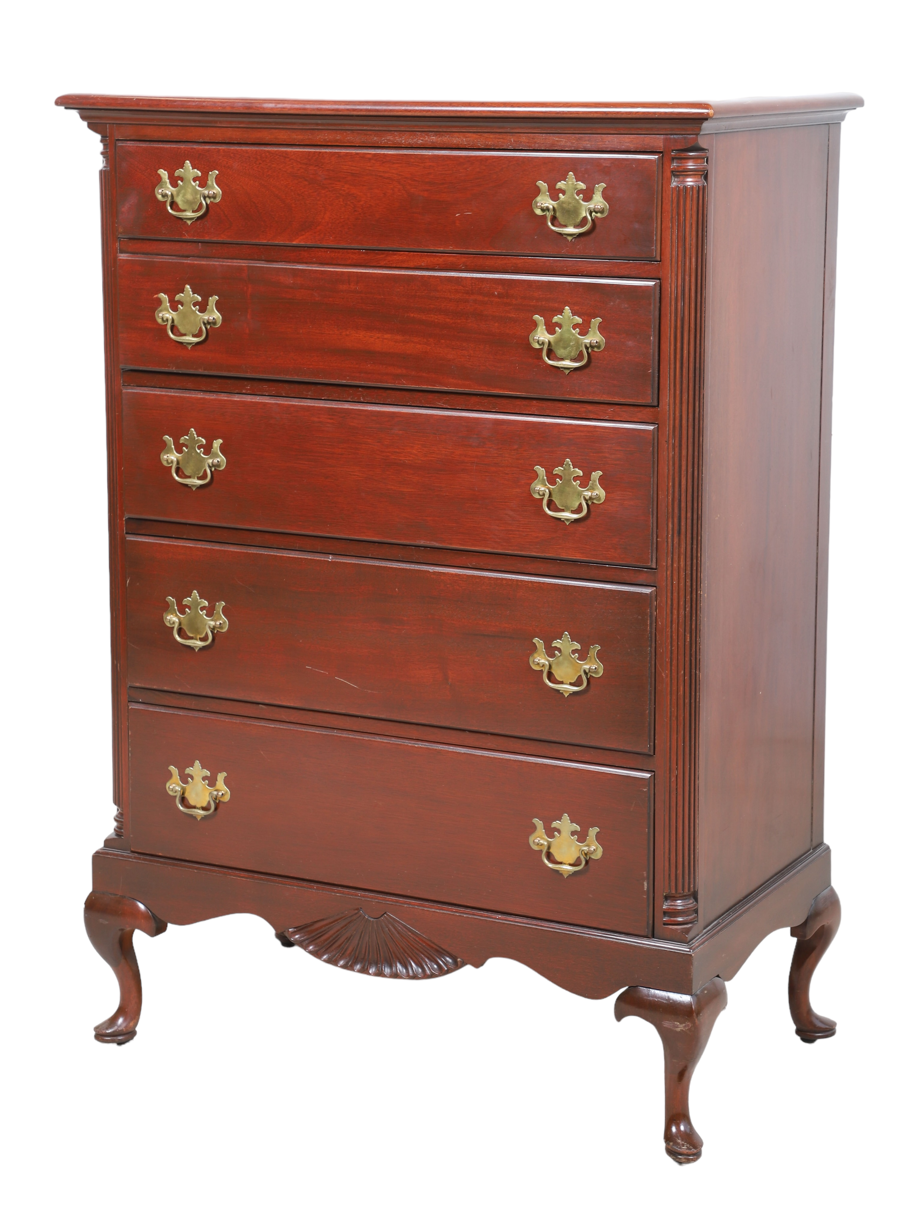 Queen Anne style mahogany high