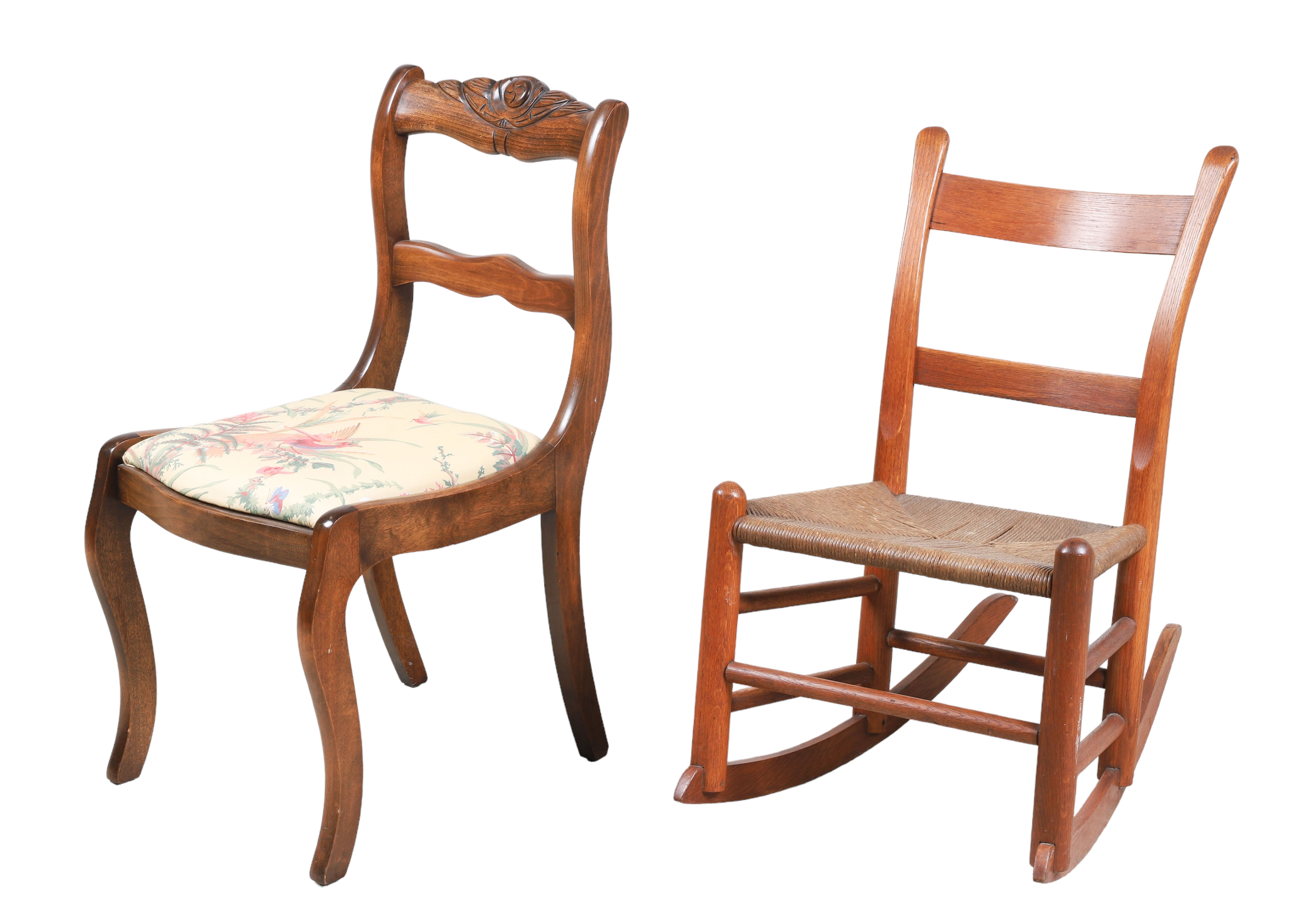 (2) chairs, c/o ladderback rush