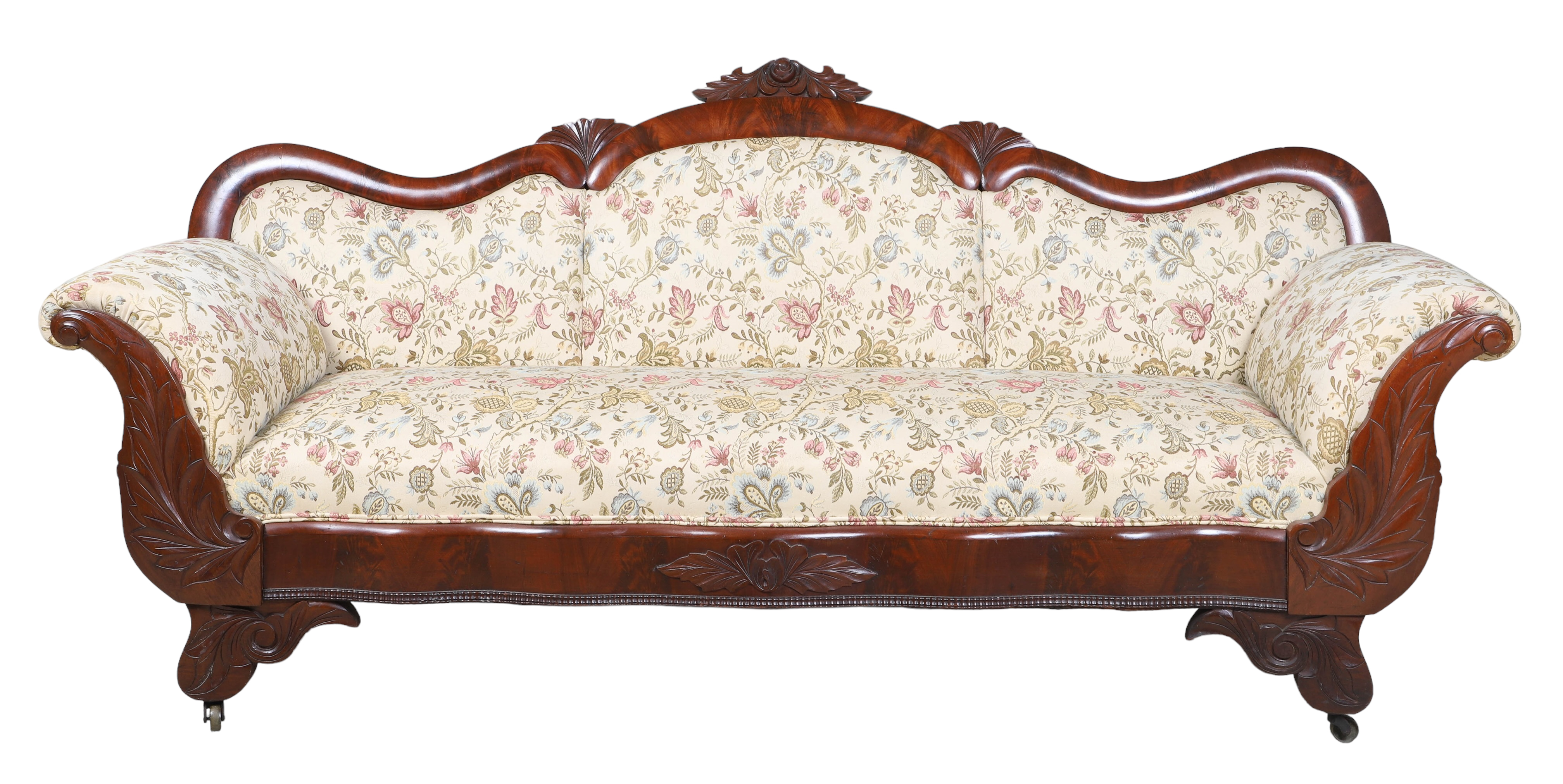 Victorian carved mahogany sofa,
