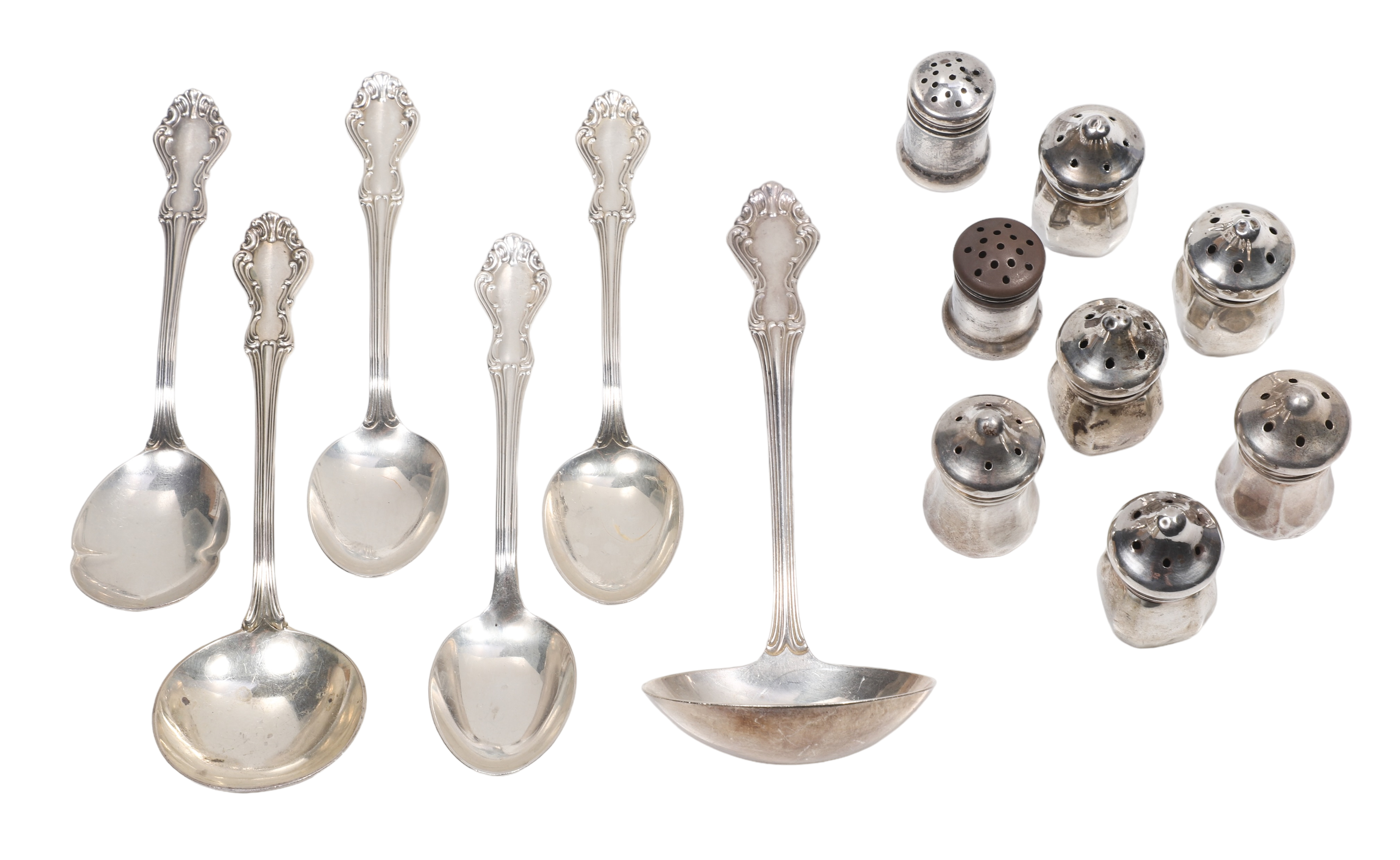 Sterling shakers and spoons to