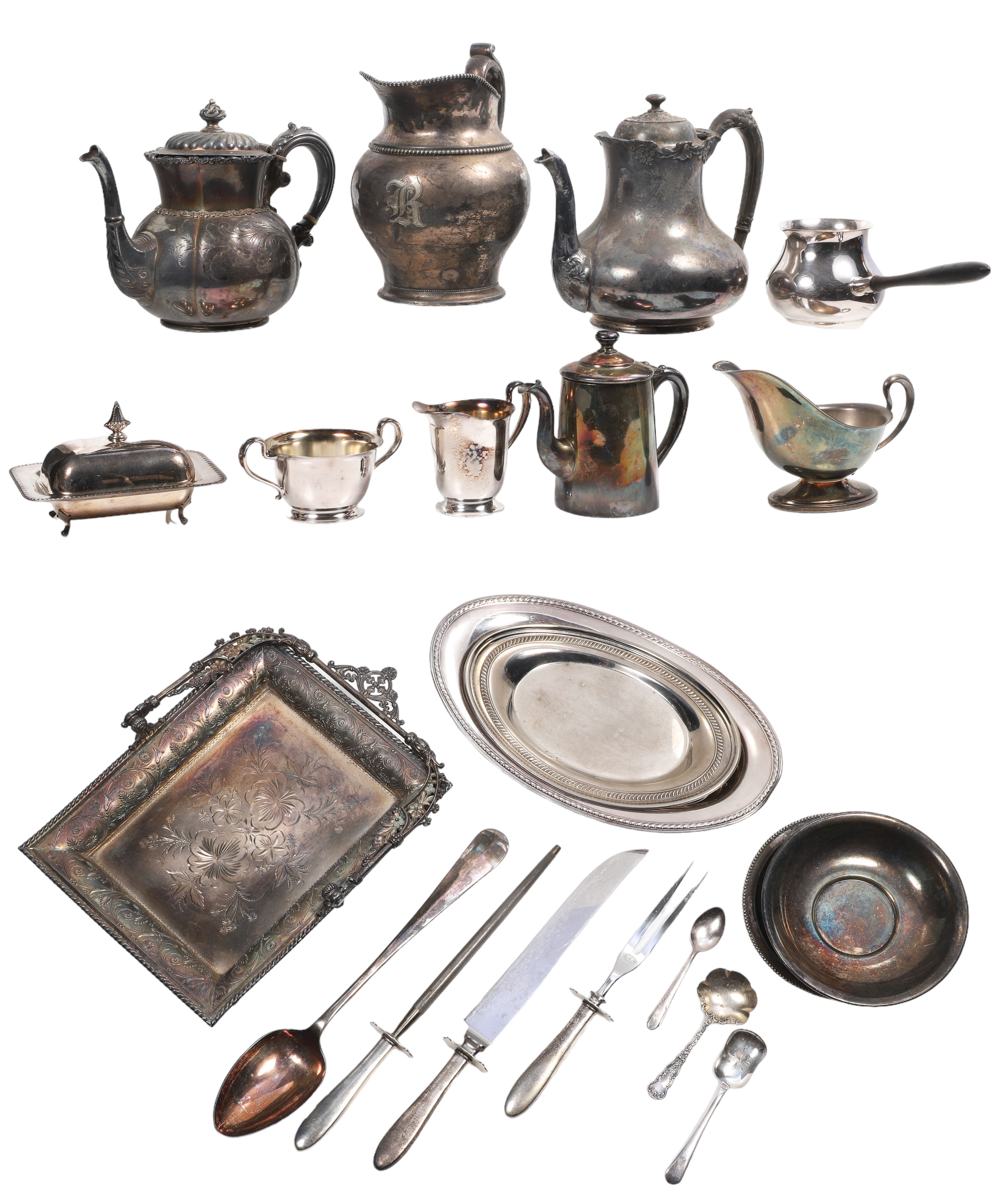 Large lot of silver plate items  2e2012