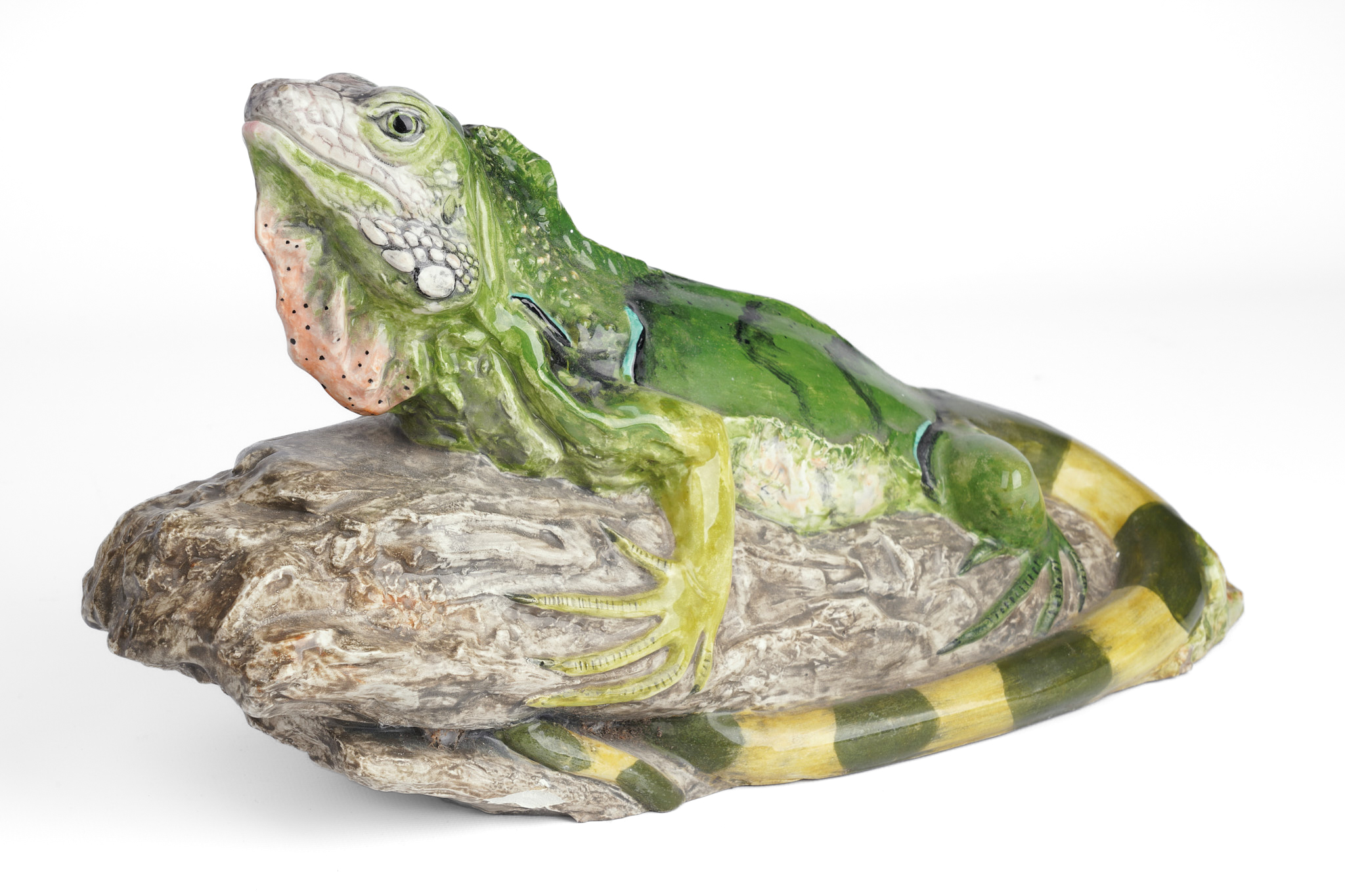 Porcelain iguana figurine, signed