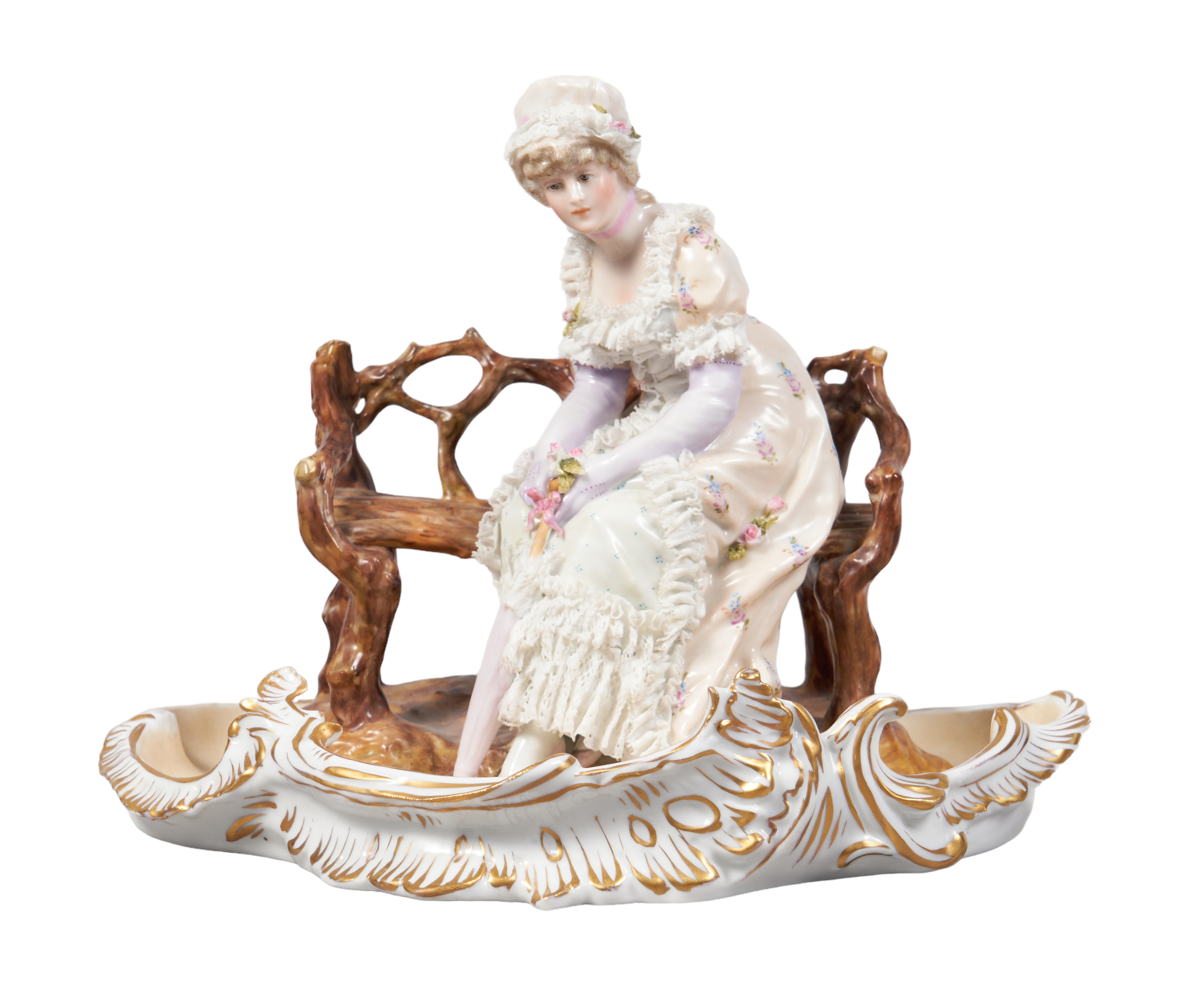 German Porcelain Figure of a Woman on