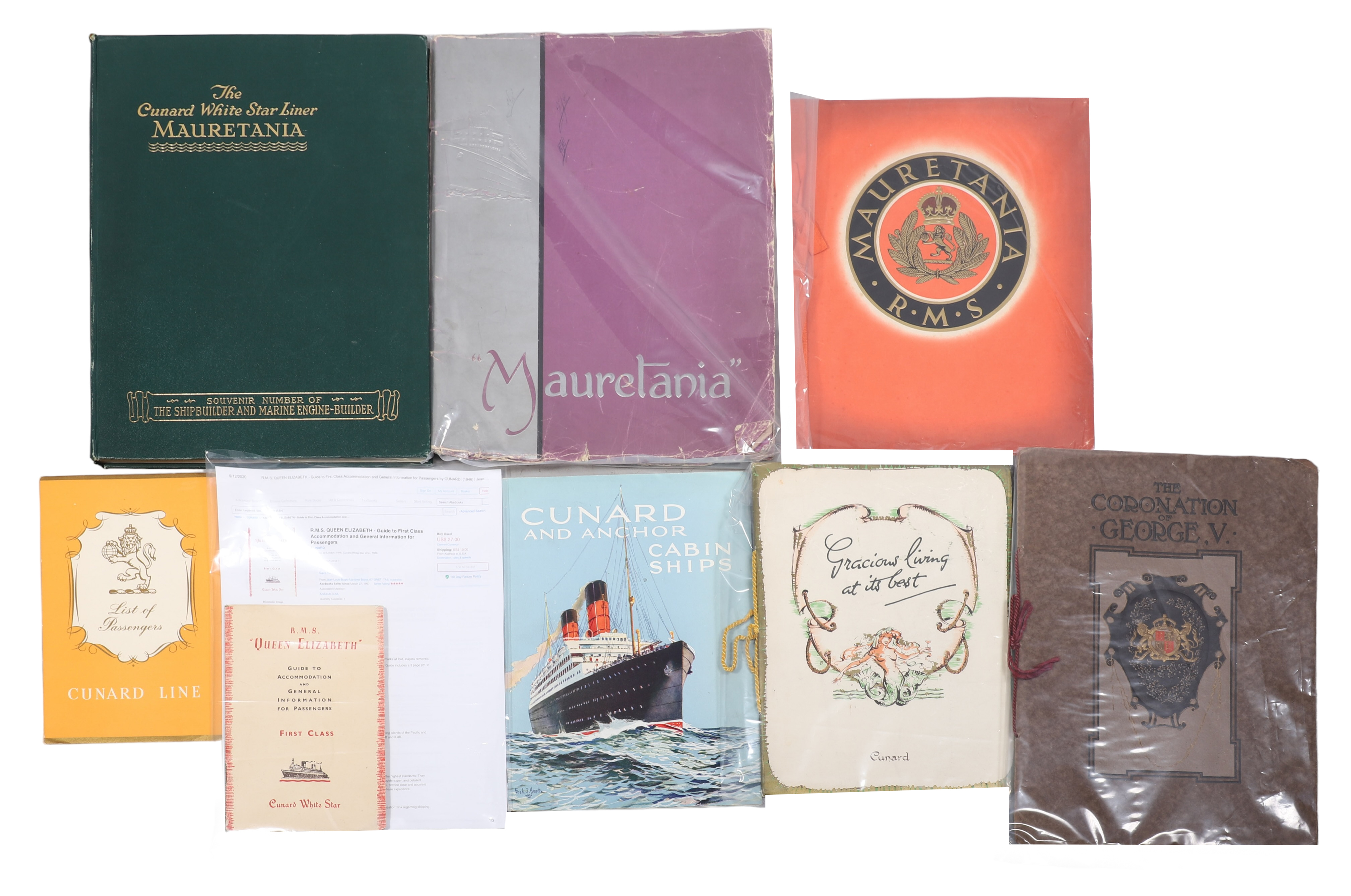 Cunard Line related menus and ephemera