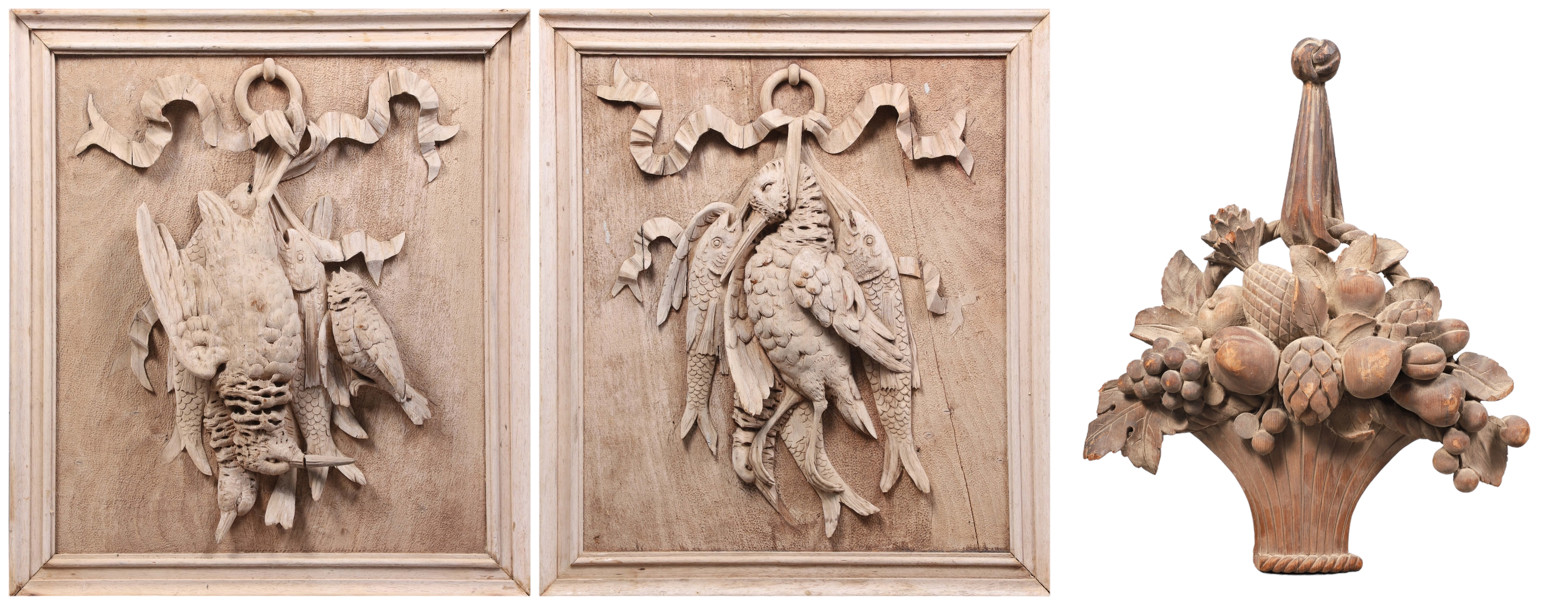 French bleached oak carved panels  2e20e1