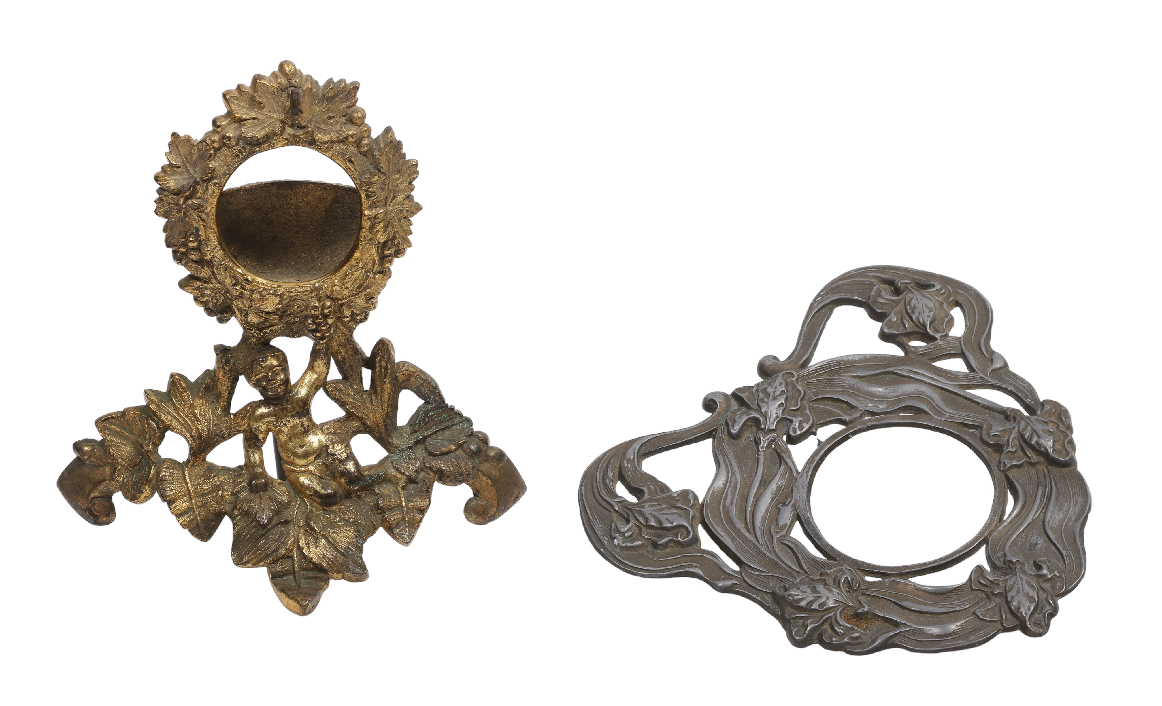 (2) Items, c/o Art Nouveau pewter