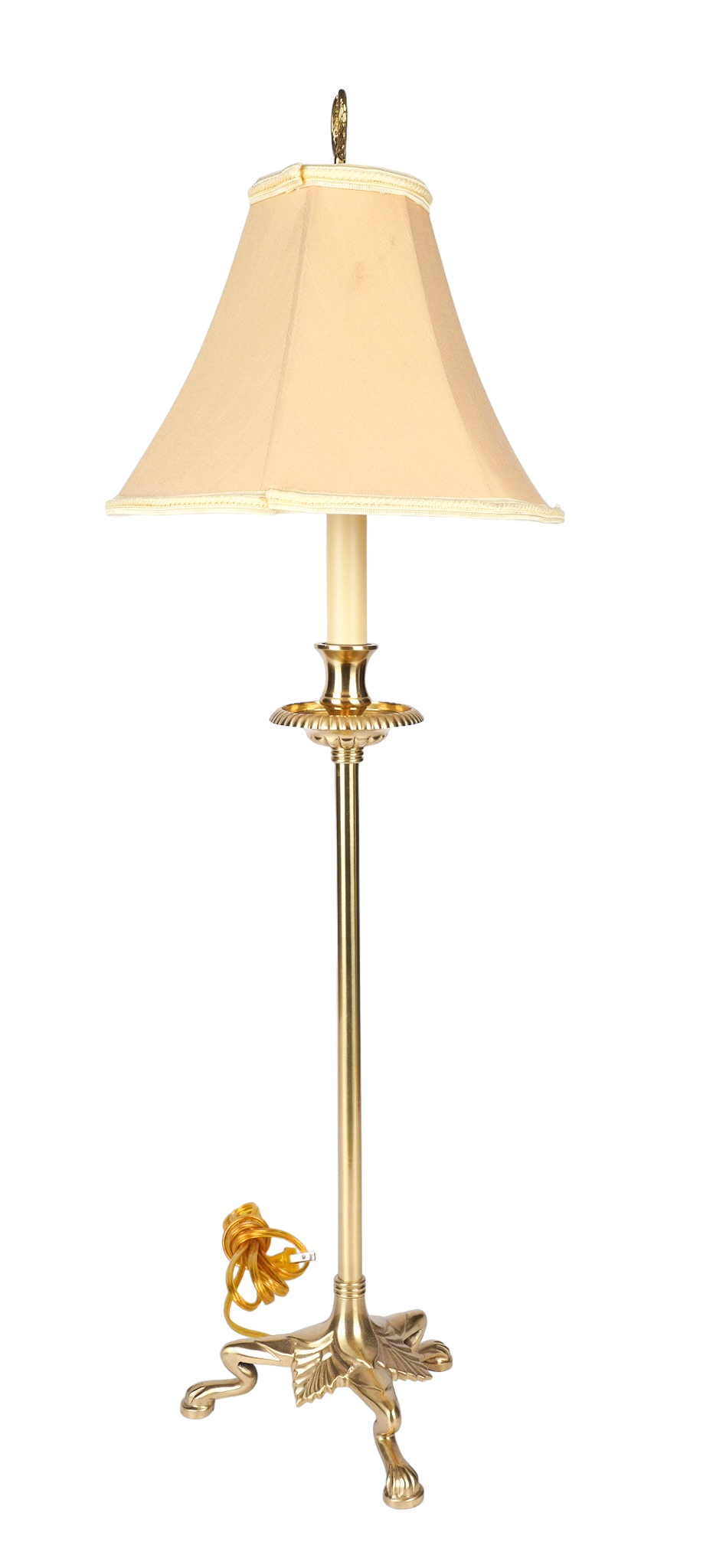 Gilt metal candlestick table lamp,