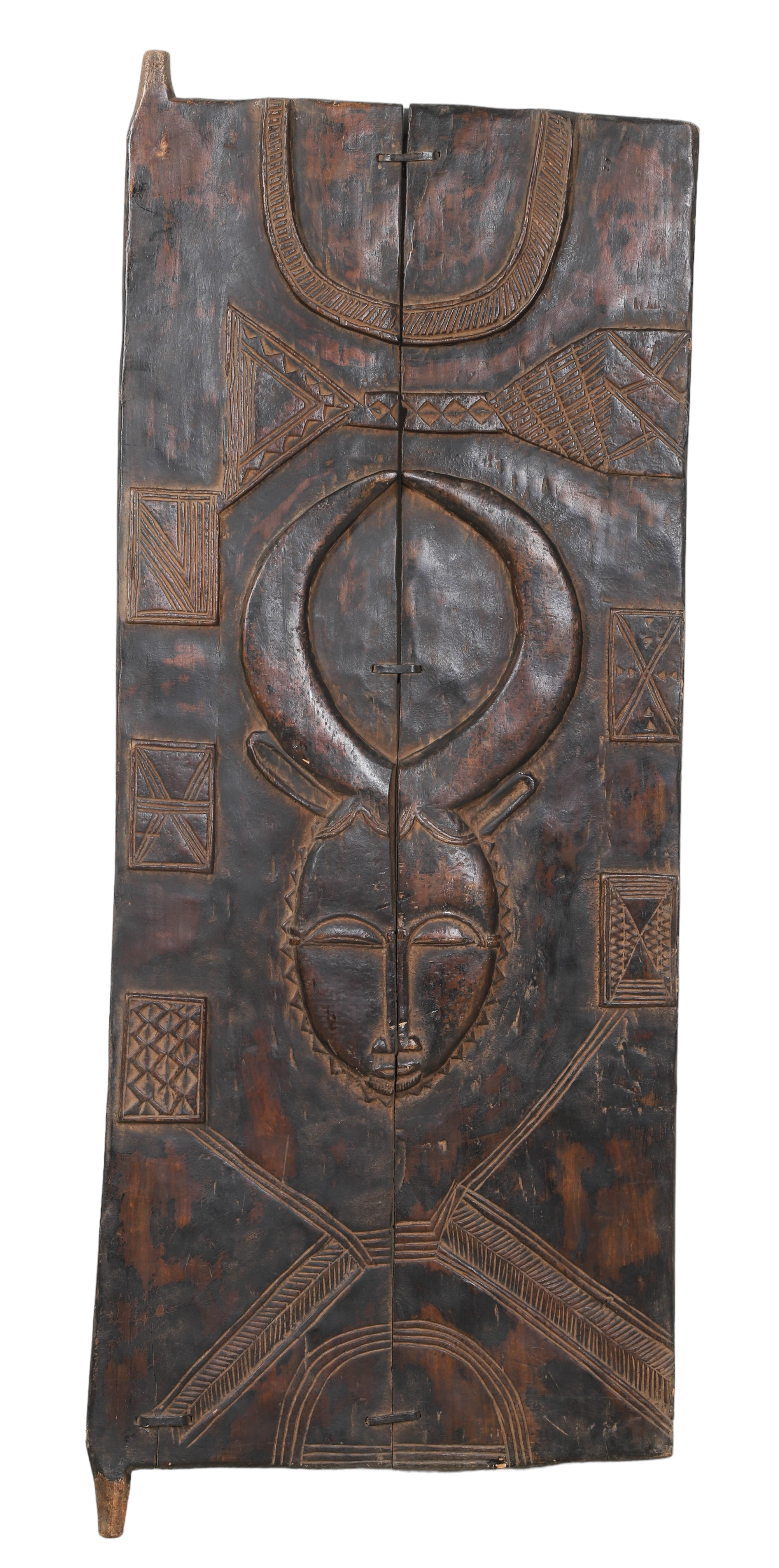 African carved wood door two panels 2e2128