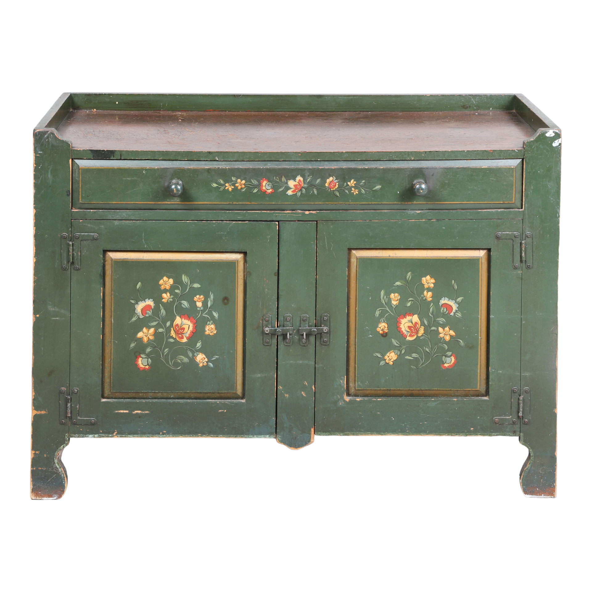Drexel Pine paint decorated washstand,