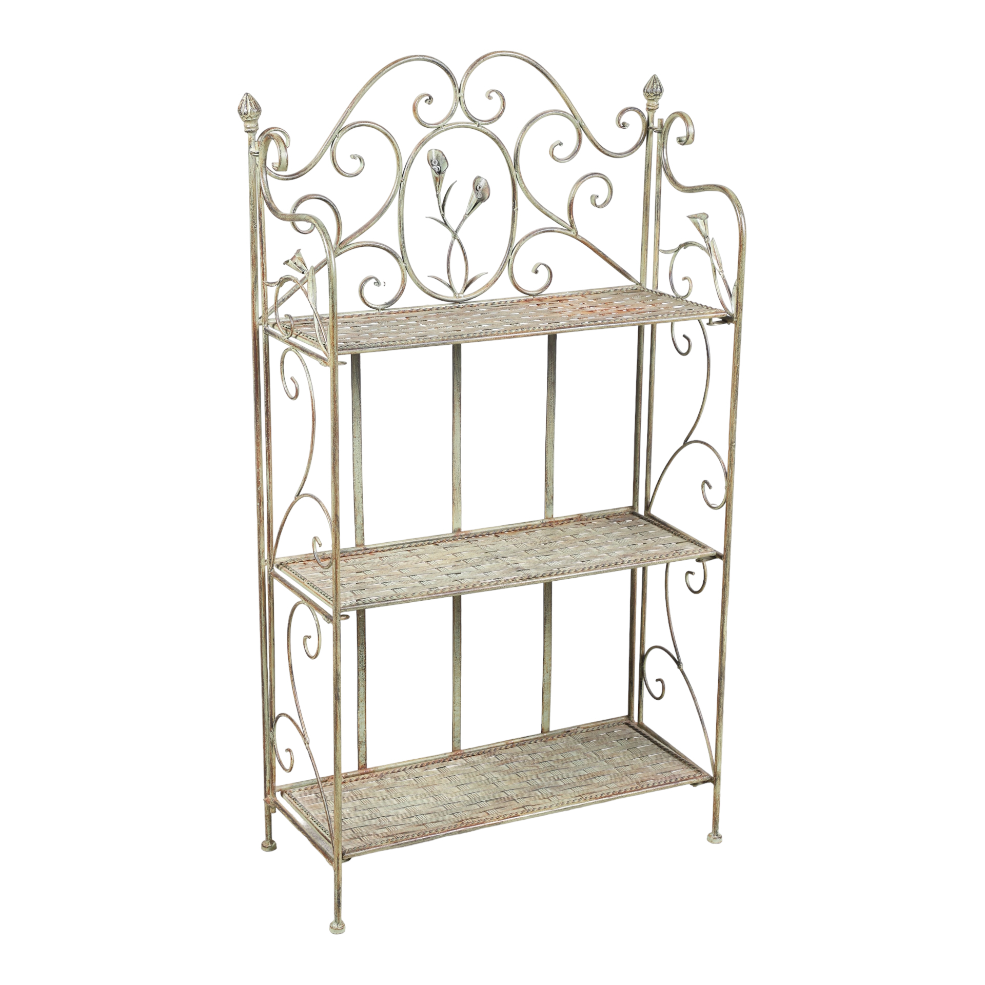 Contemporary scrolled metal rack,