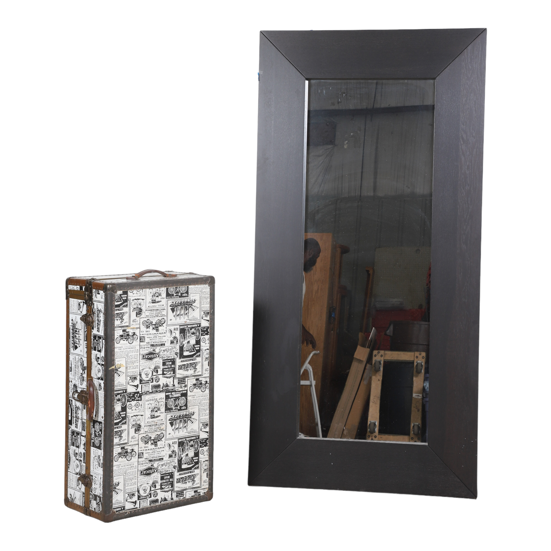 Contemporary large mirror wood 2e2144