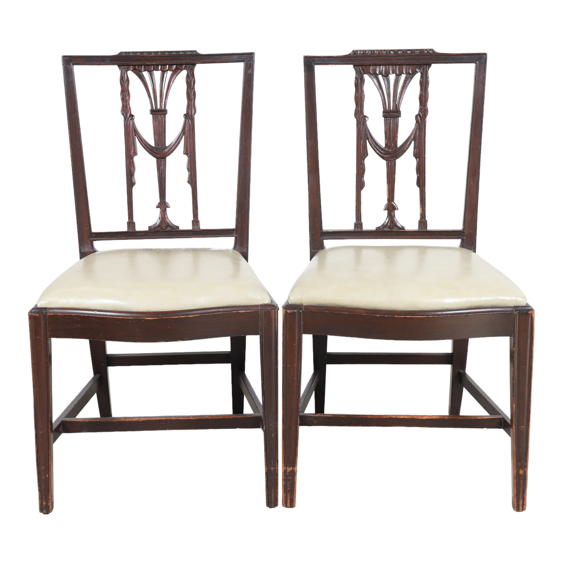 Pair Hepplewhite style carved mahogany