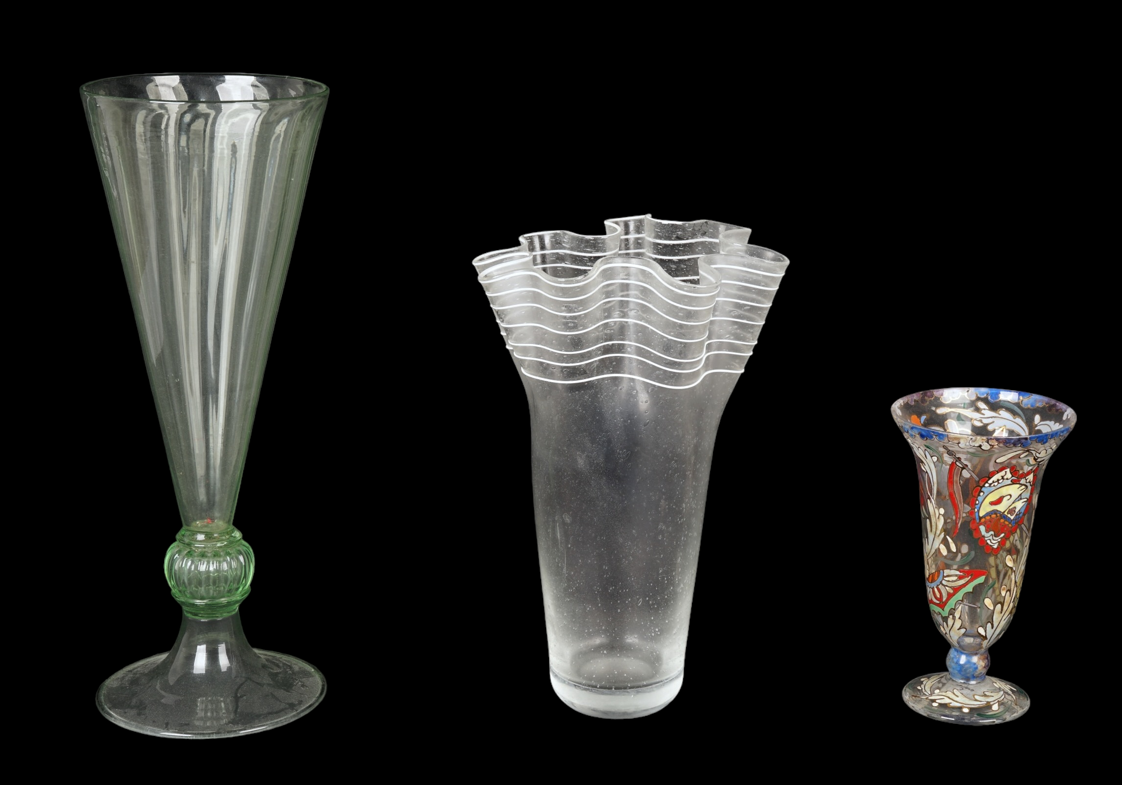  3 Blown glass and Royo vases 2e21d4