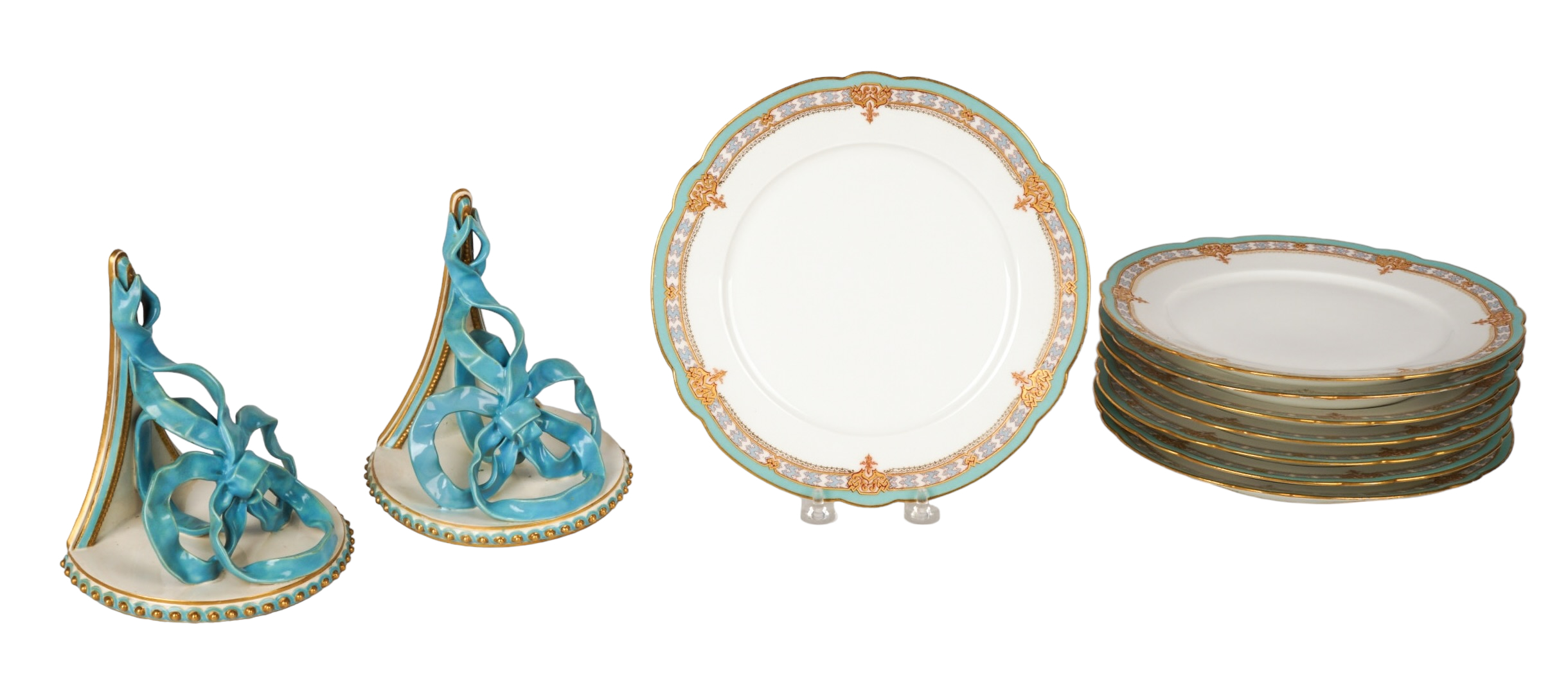 French porcelain plates and wall