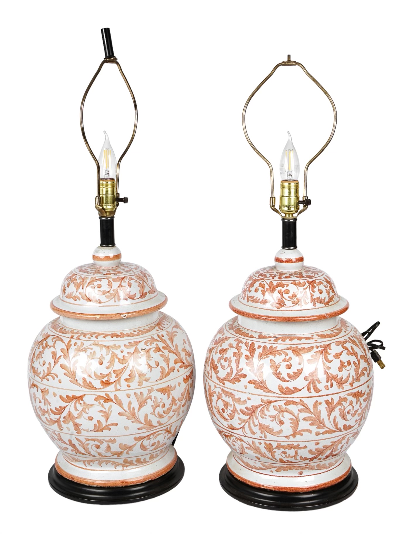 Pair of pottery ginger jar style