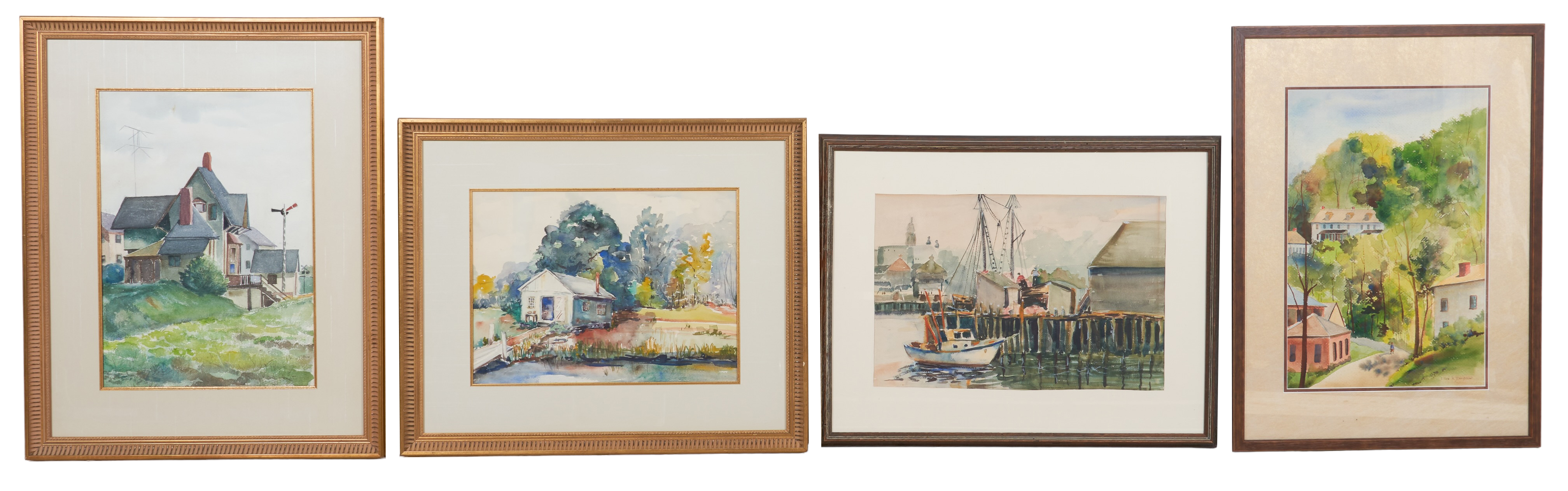 (4) Watercolors by Delaware artists,