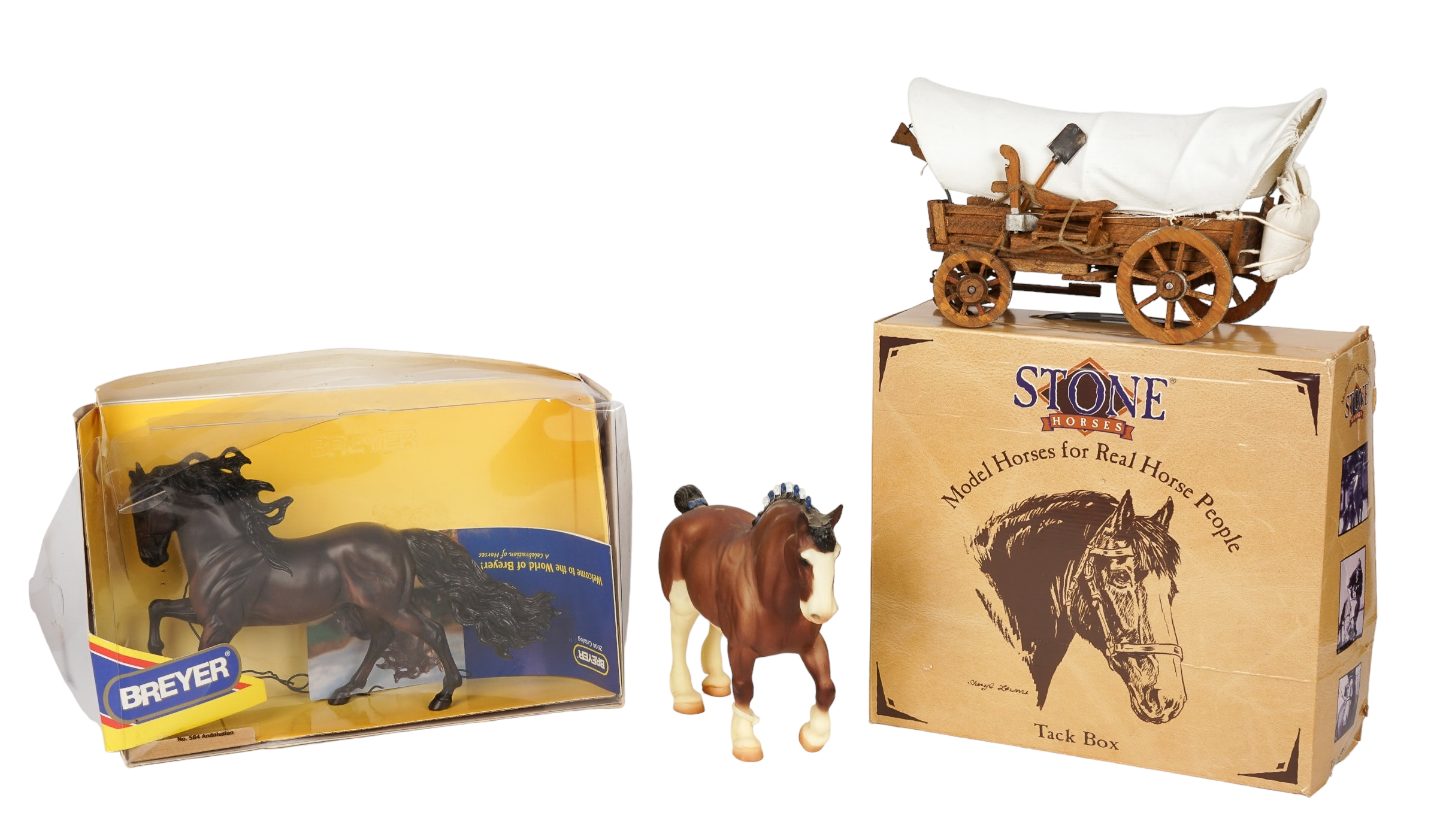  3 Horse models covered wagon  2e2249